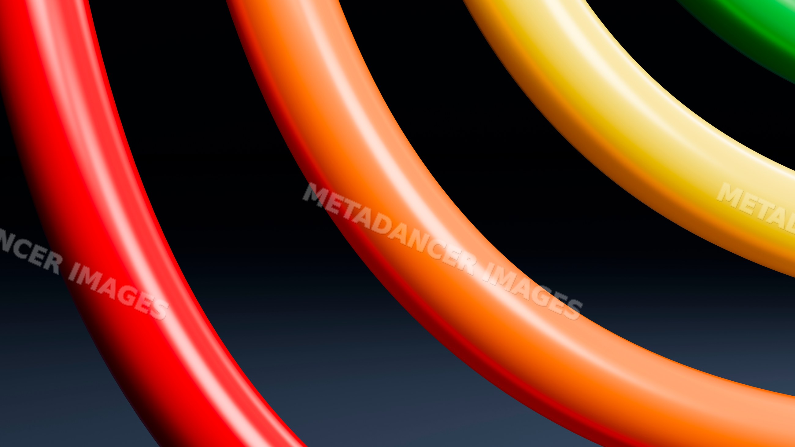 Abstract colorful curved tubes forming a smooth modern design