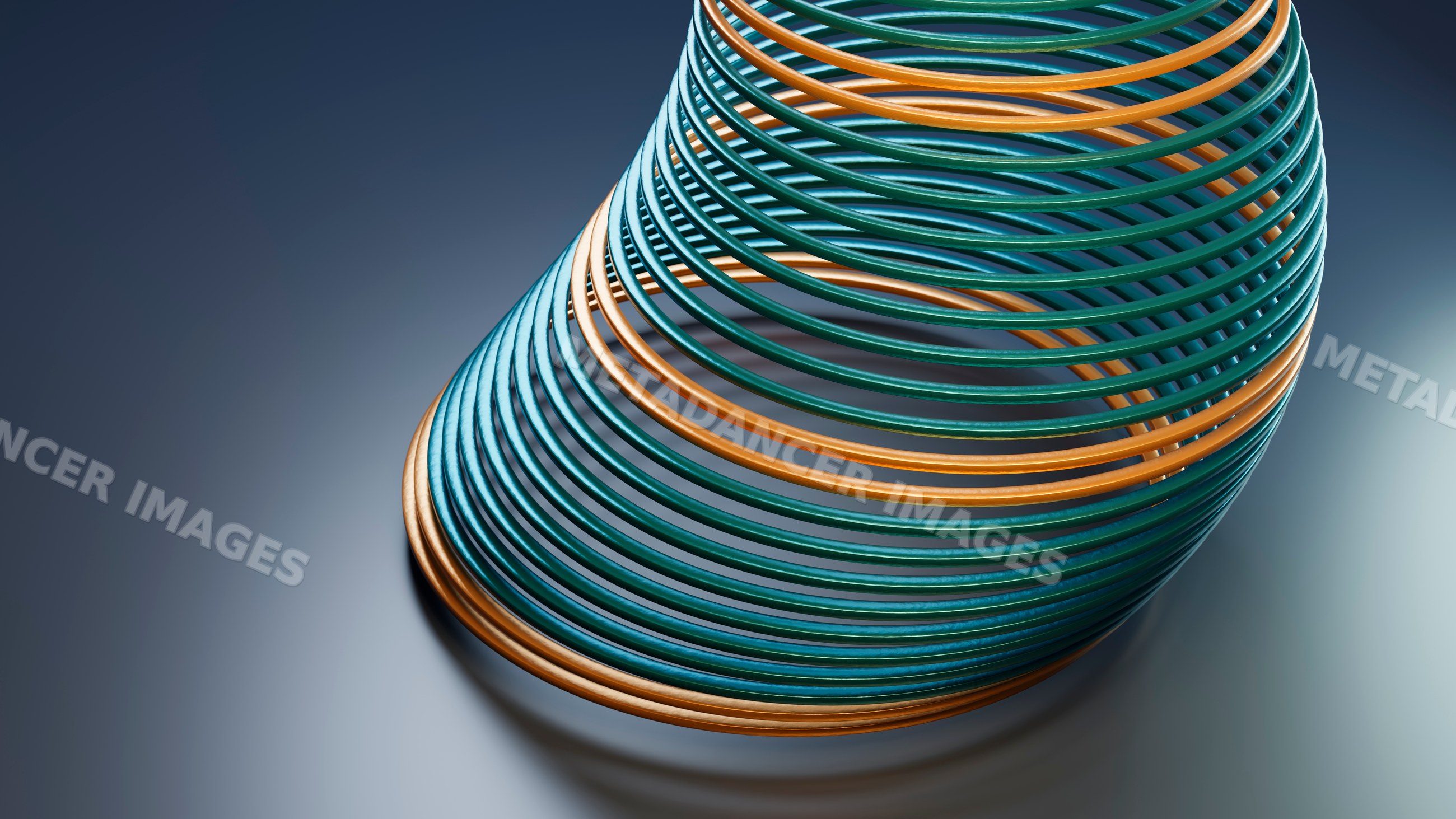 Buntes Slinky-Spiralspielzeug biegt sich auf glatter Oberfläche