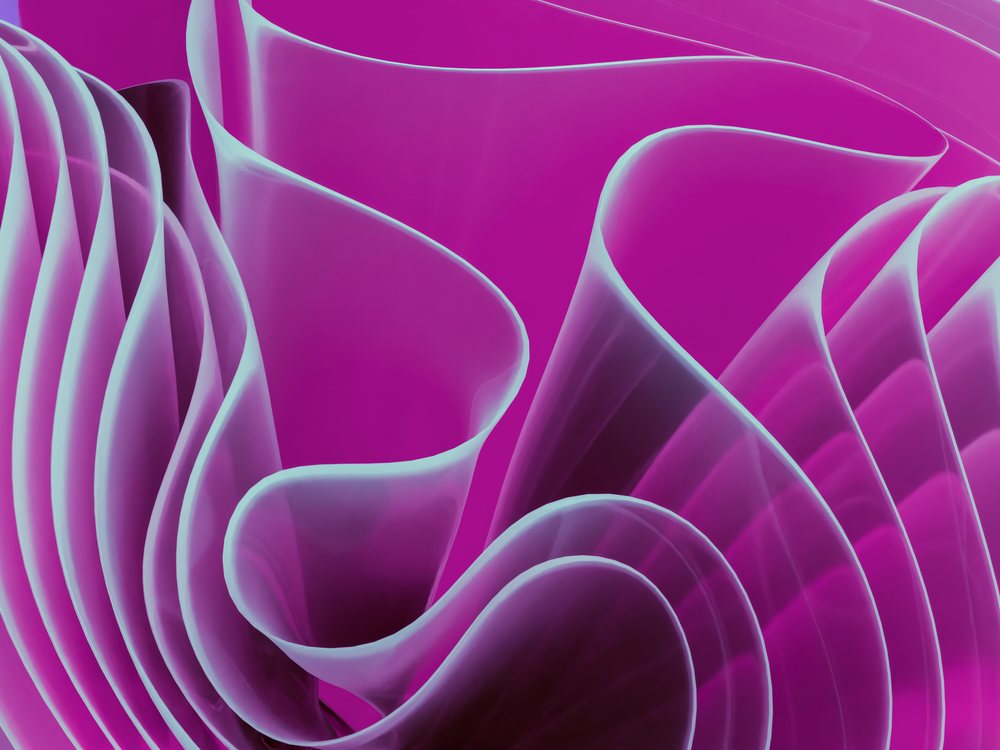 An abstract arrangement of smooth translucent purple shapes