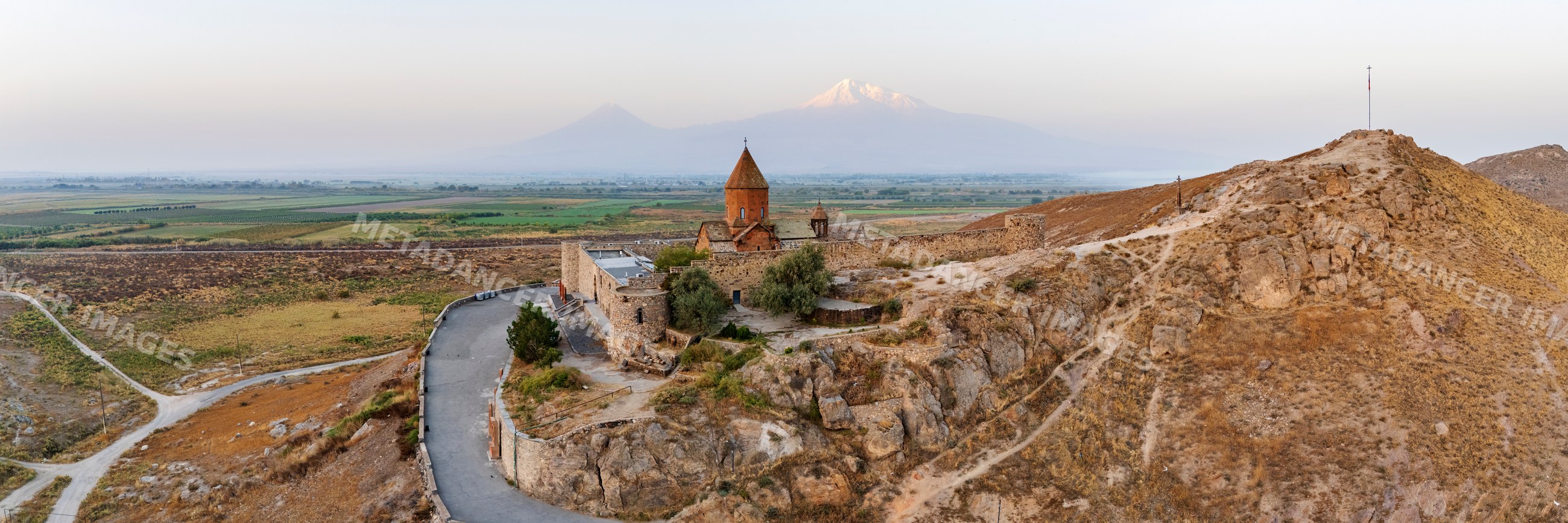 Khor Virap Monastery with mount ararat view in ararat province Armenia