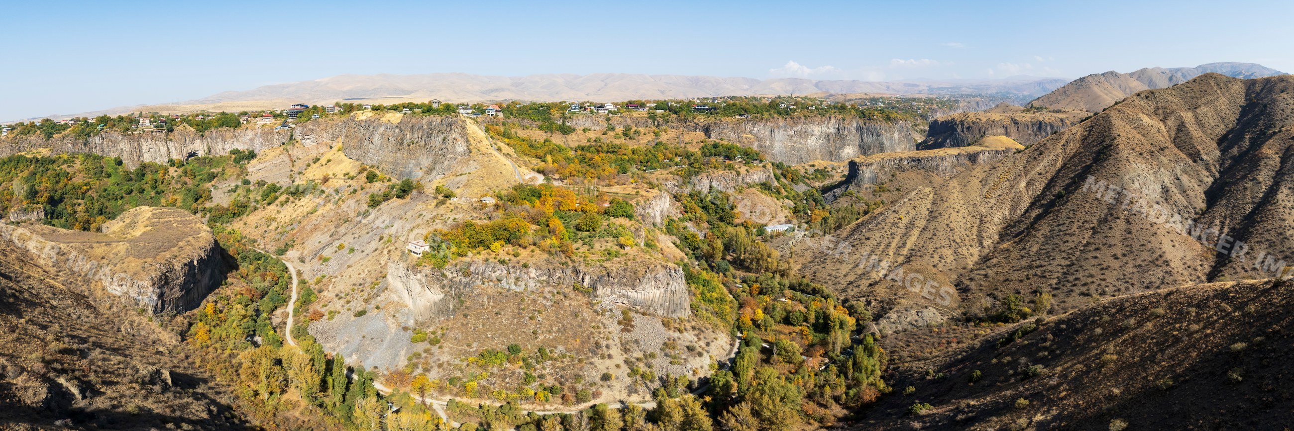 Garni Gorge scenic valley with autumn foliage