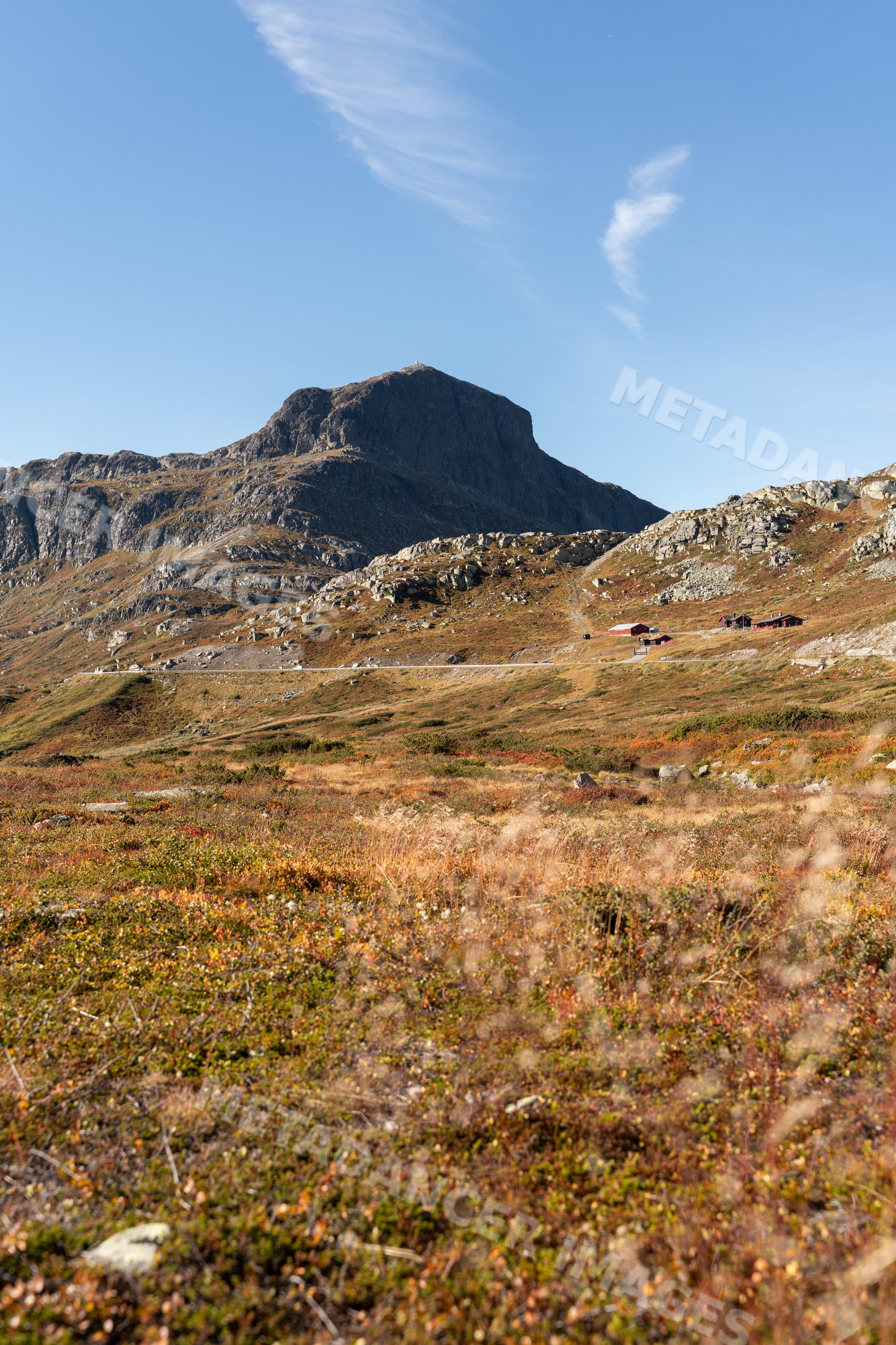 Mountain landscape with hillside vegetation and rural houses
