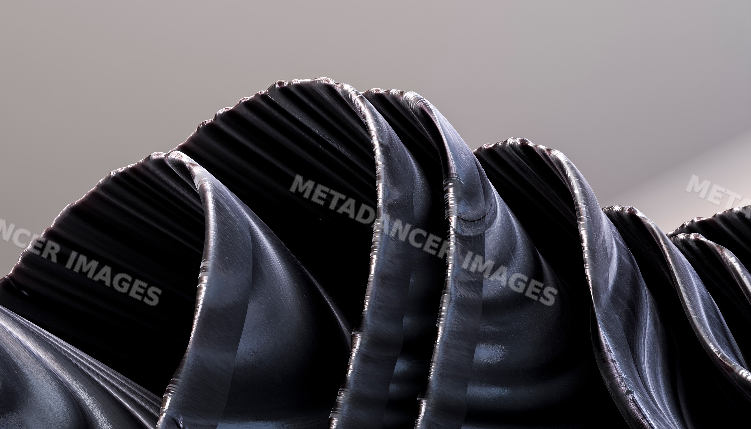 Black pleated fabric with elegant folds and texture