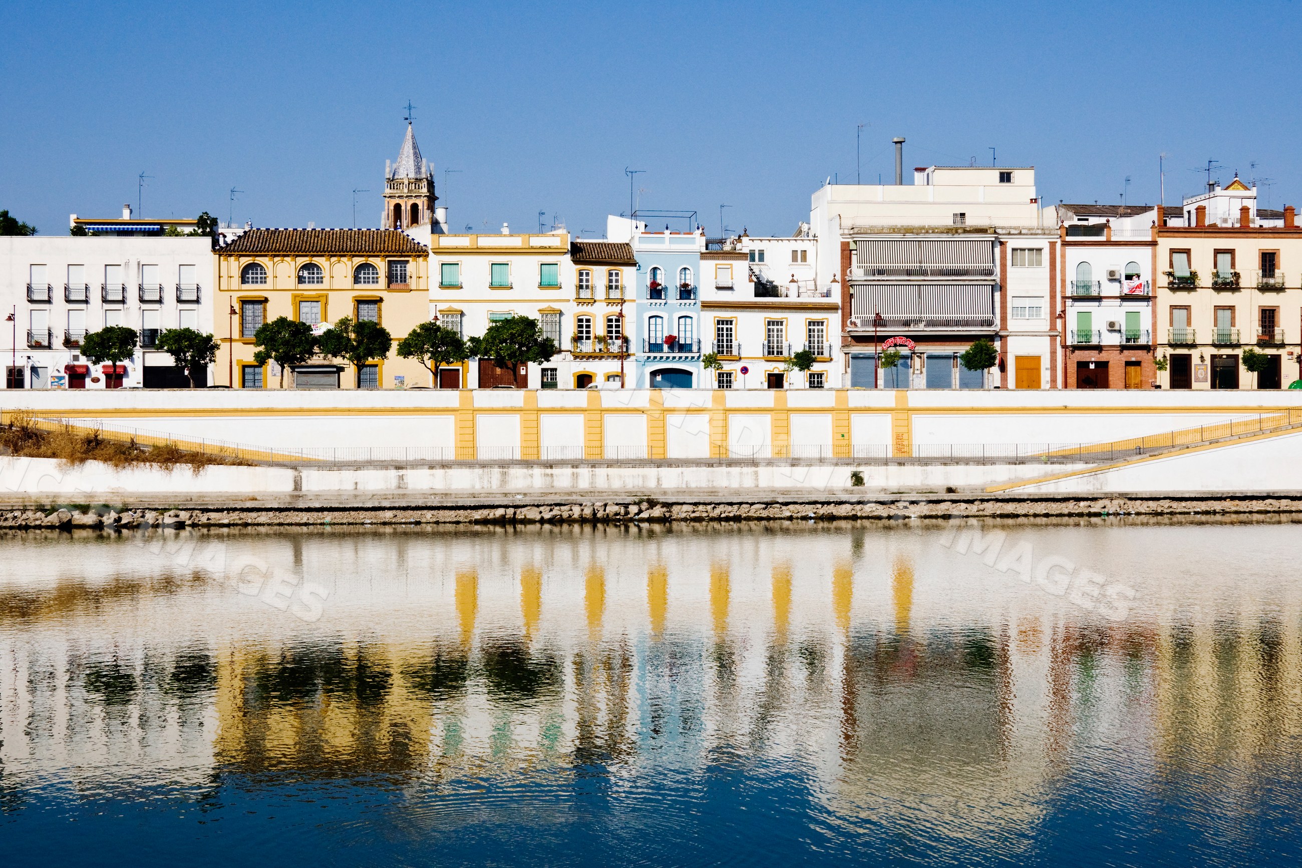 Buildings along guadalquivir river andalusia Spain
