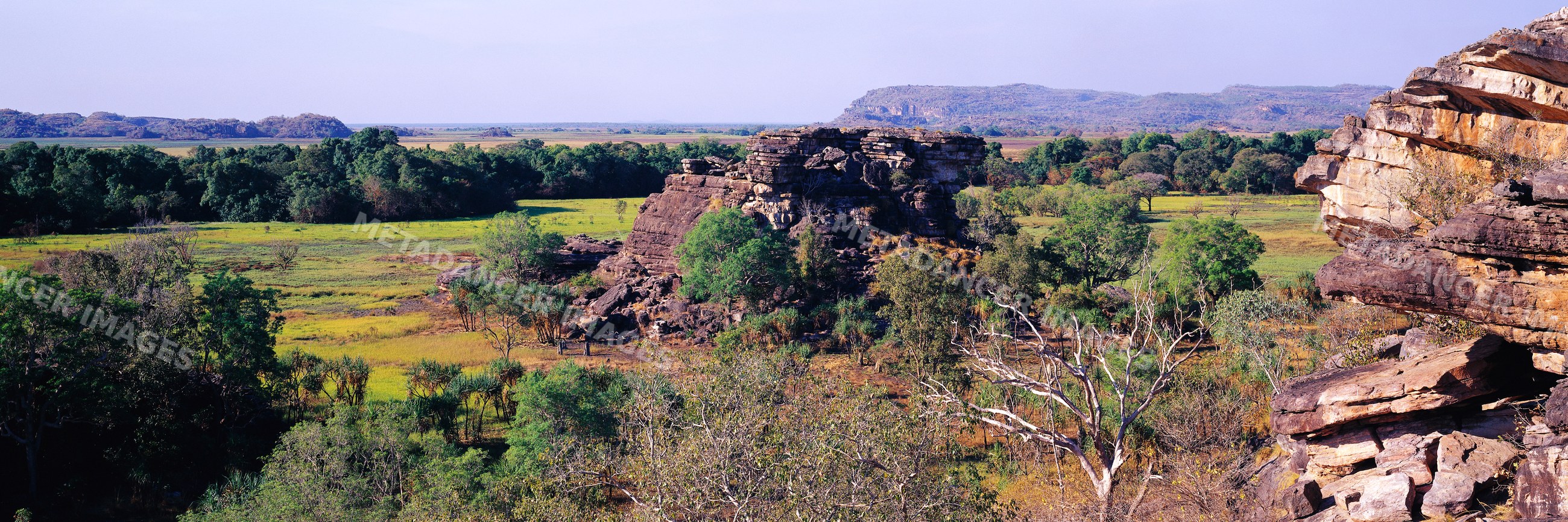 Rock formations and open savanna