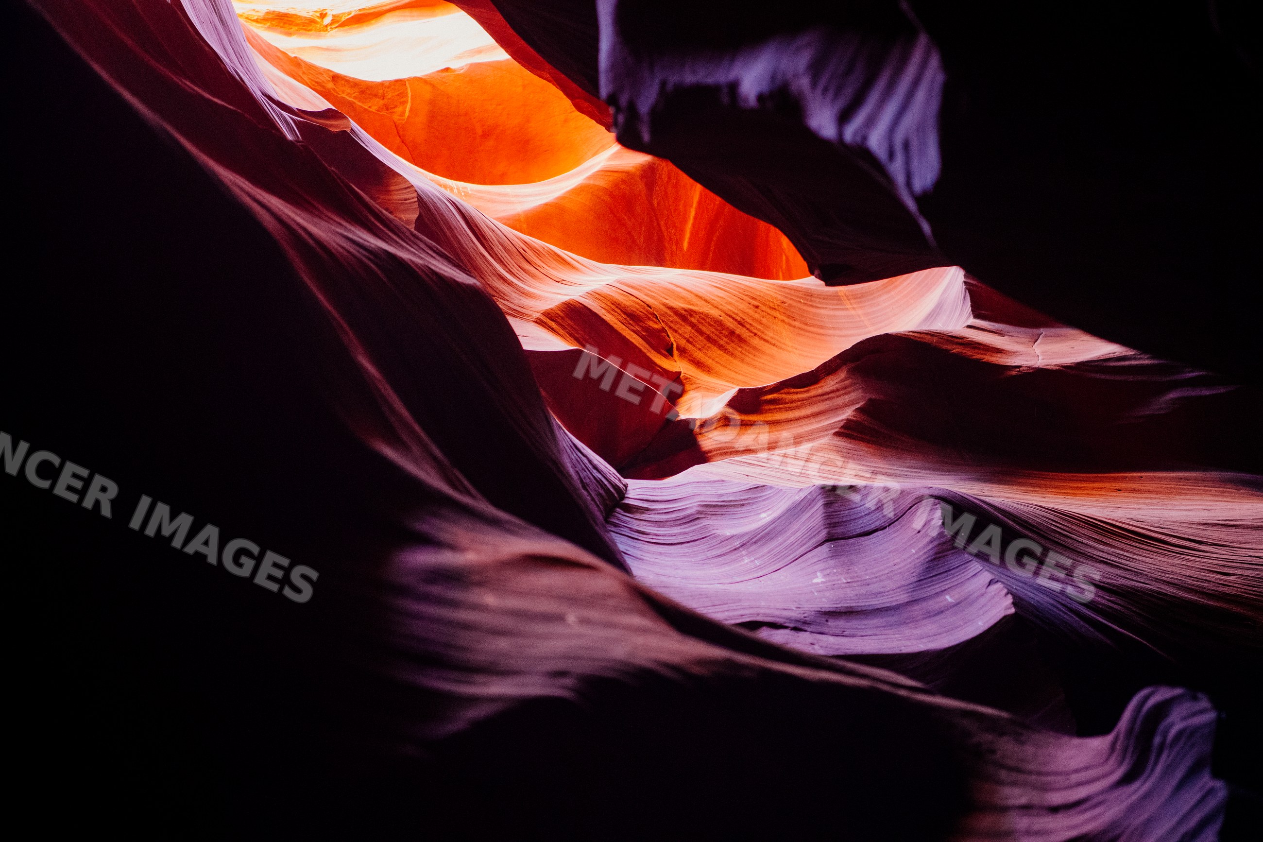 Antelope canyon slot canyon rock formations in Navajo Land Arizona