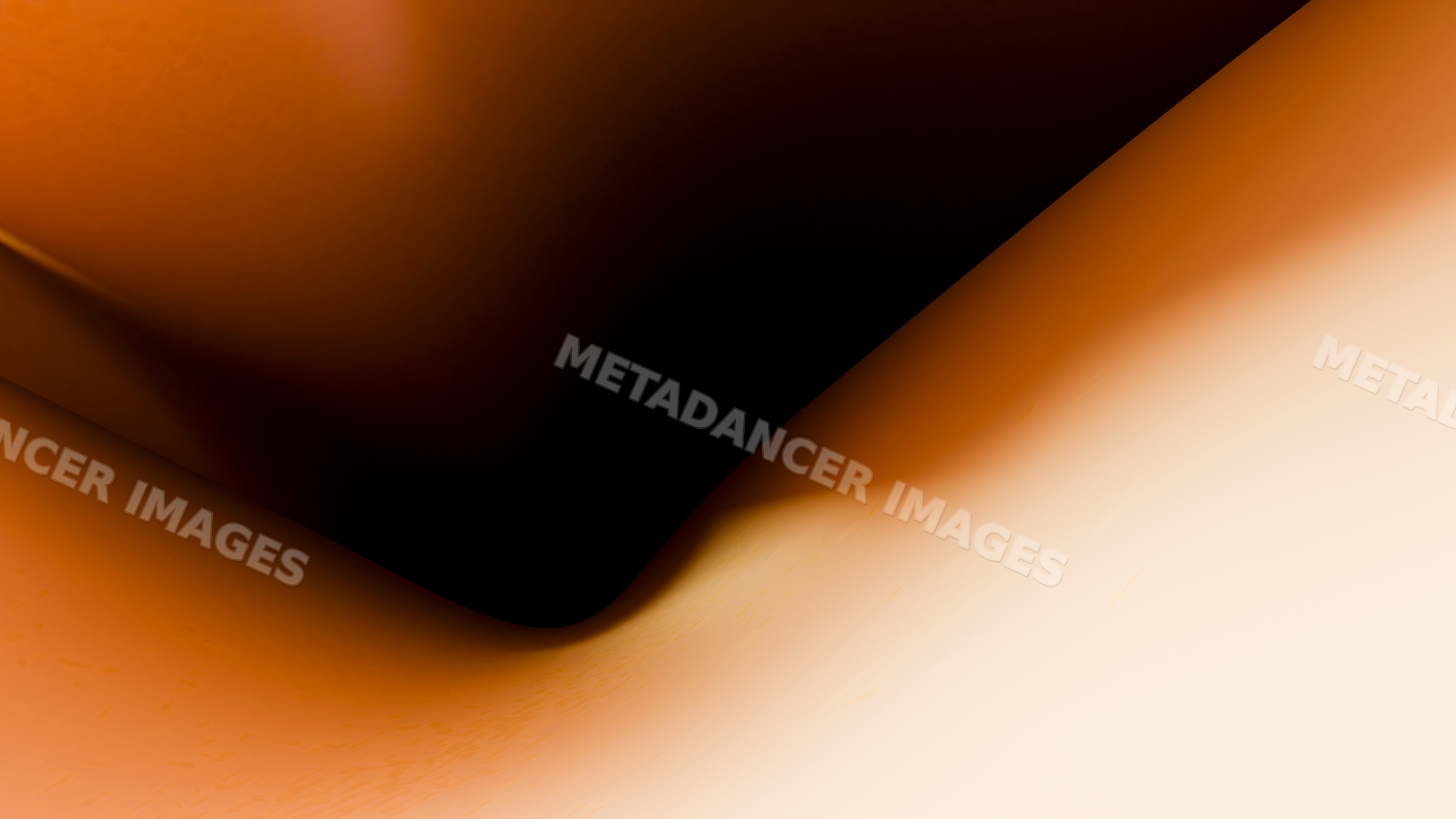 Smooth flowing abstract curves with orange and black gradients