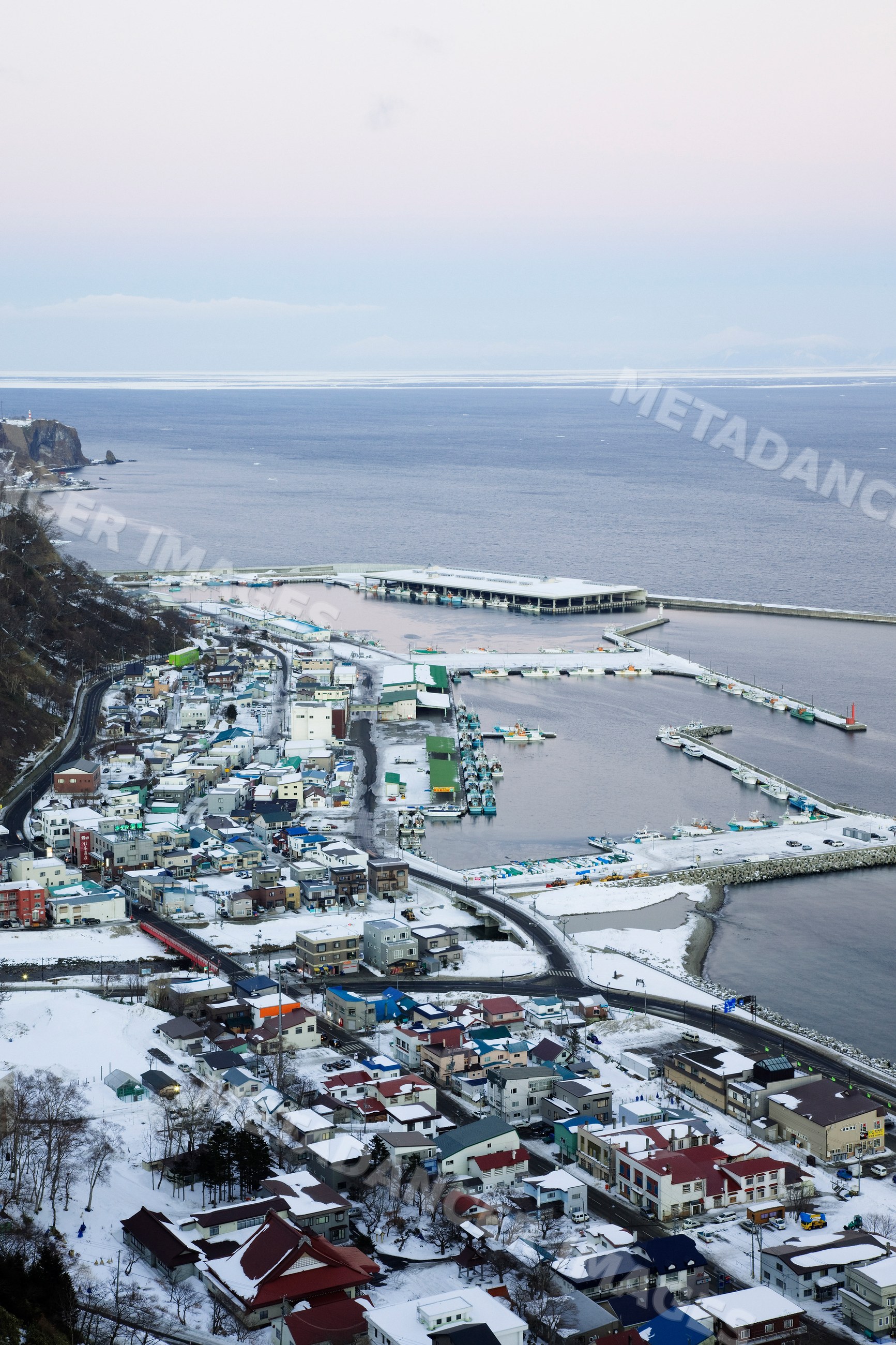 Fishing port at rausu on the shiretoko peninsula japan