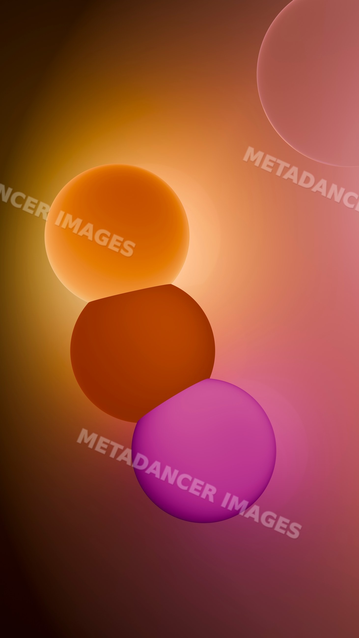 Abstract illustration of overlapping glowing colorful circles