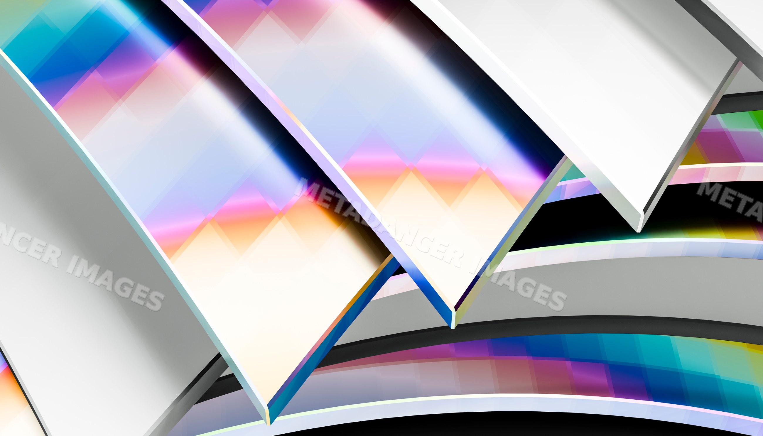 Abstract digital art with colorful overlapping gradient panels