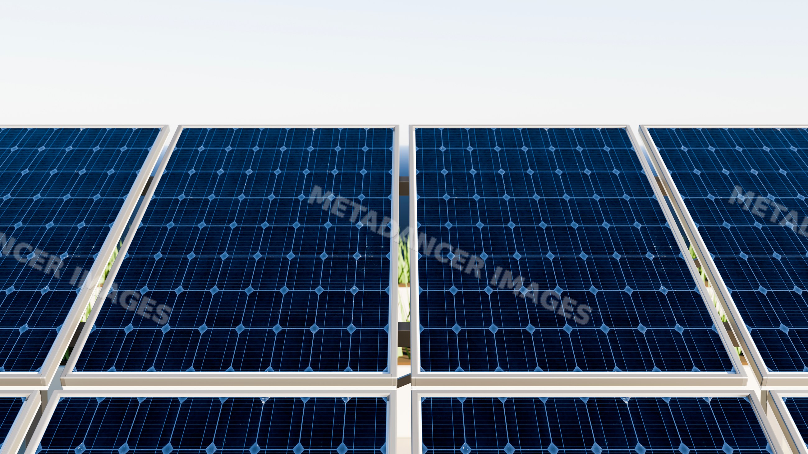 Solar panels capturing sunlight for renewable energy generation