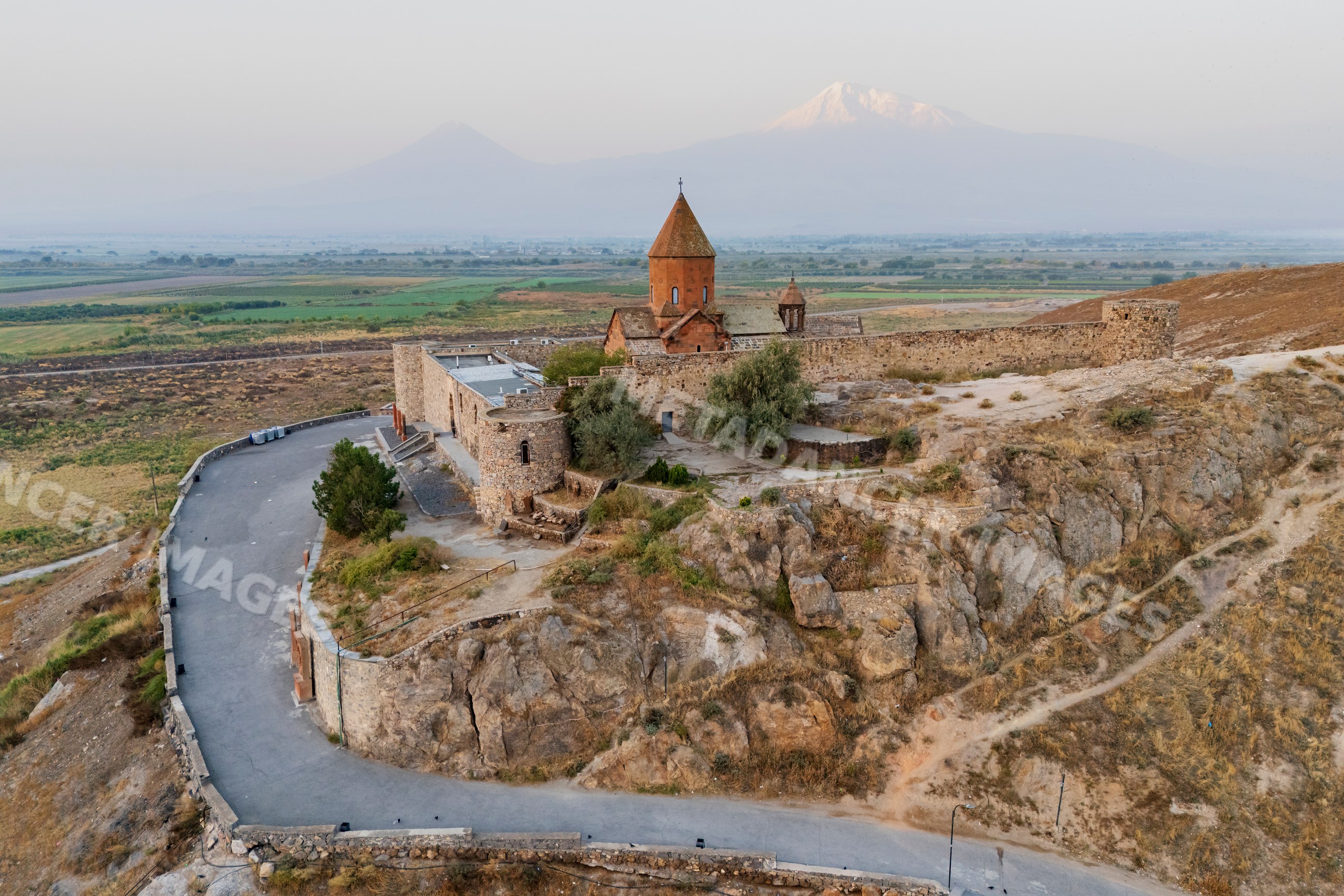 Khor Virap Monastery with mount ararat in ararat province Armenia
