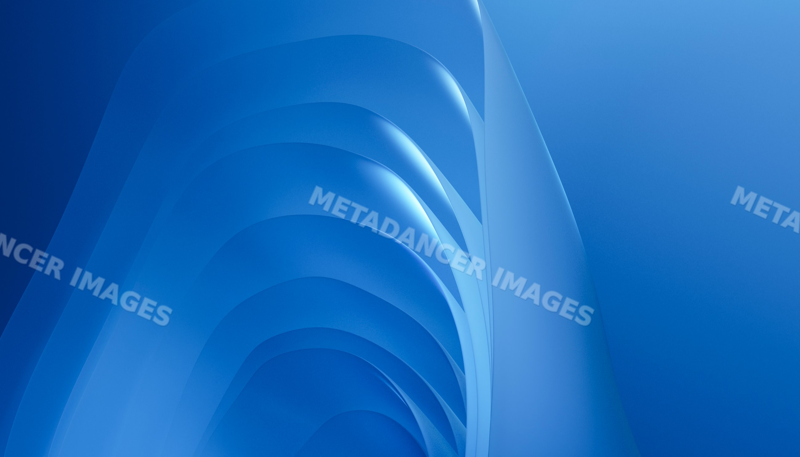 Abstract blue curved layered shapes forming smooth flowing gradients