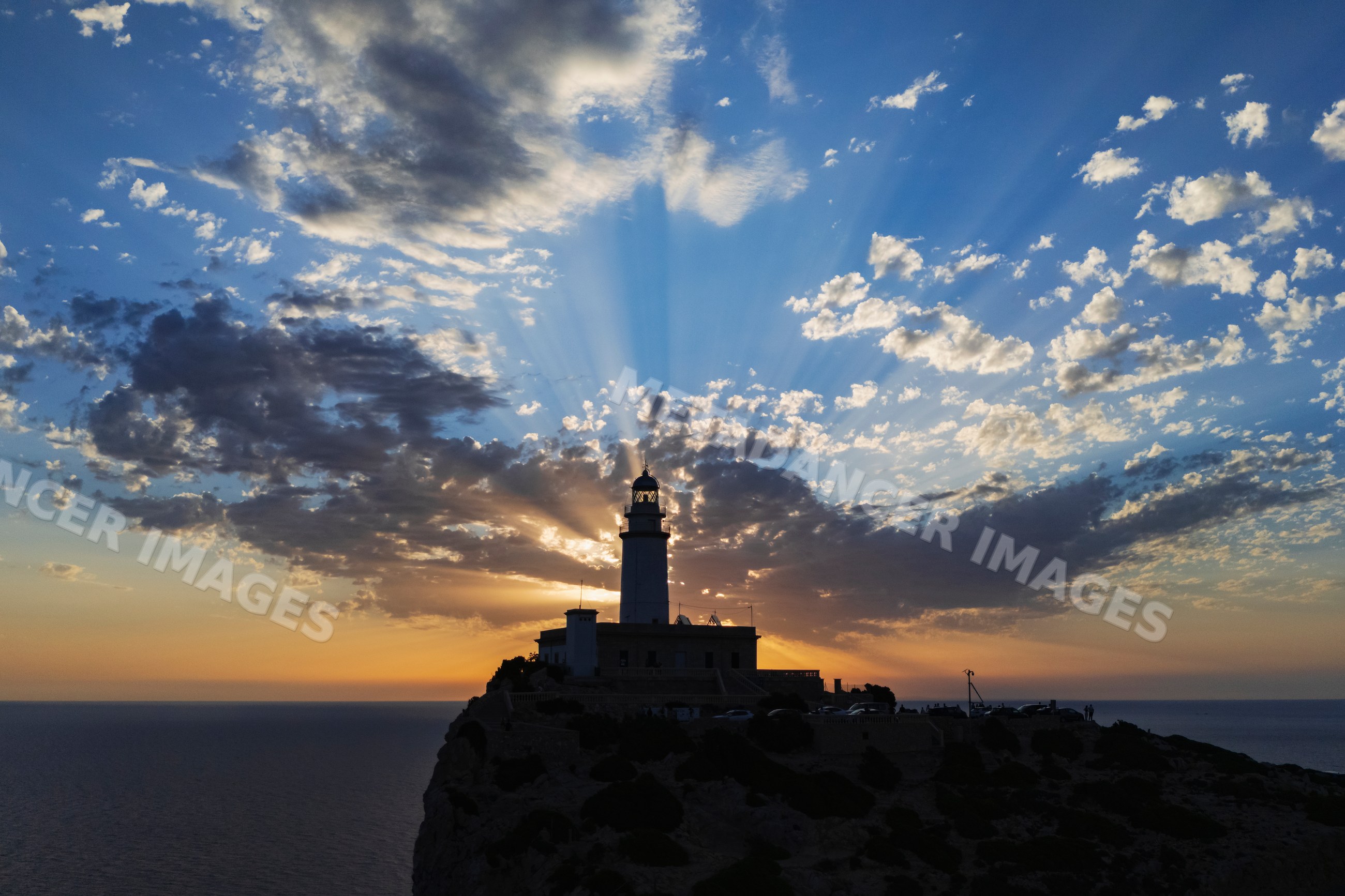 Far de Formentor Lighthouse at sunrise on Mallorca coast