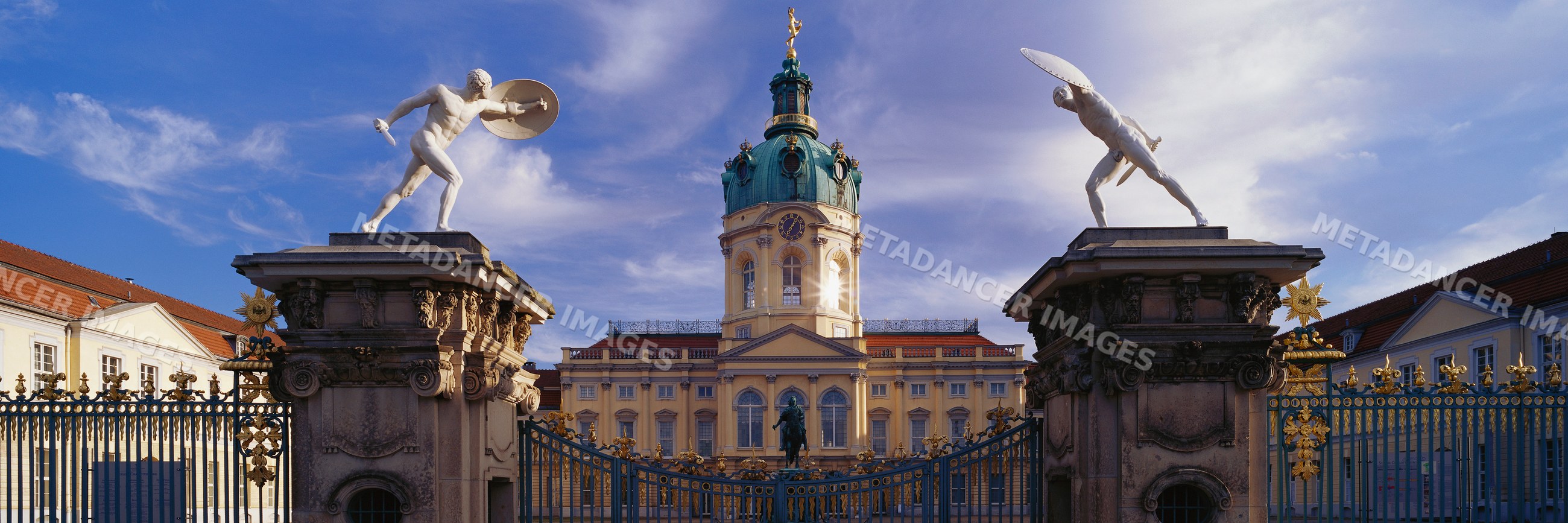 Charlottenburg palace entrance gate with statues