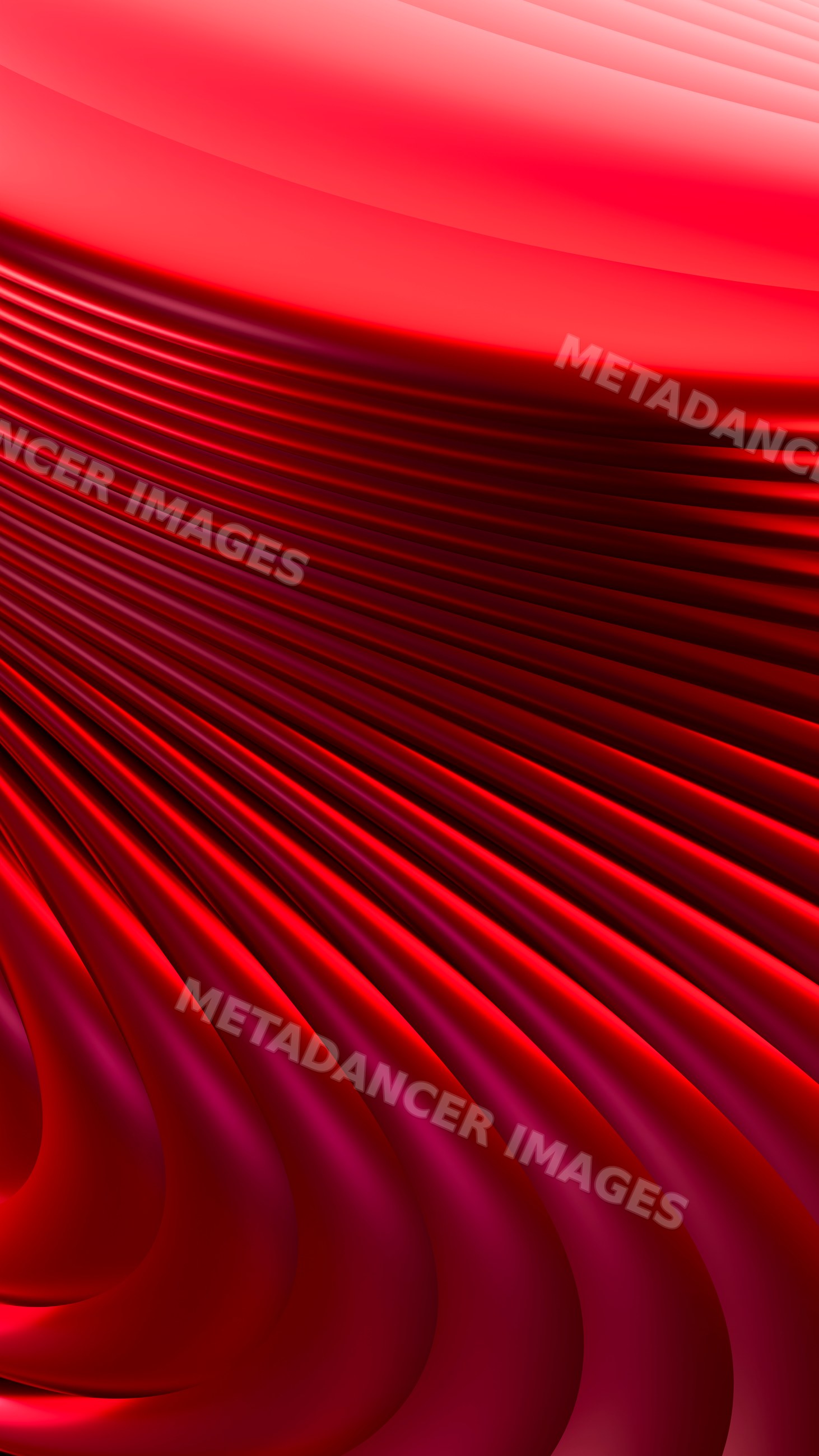 Abstract red flowing curves and waves digital artwork