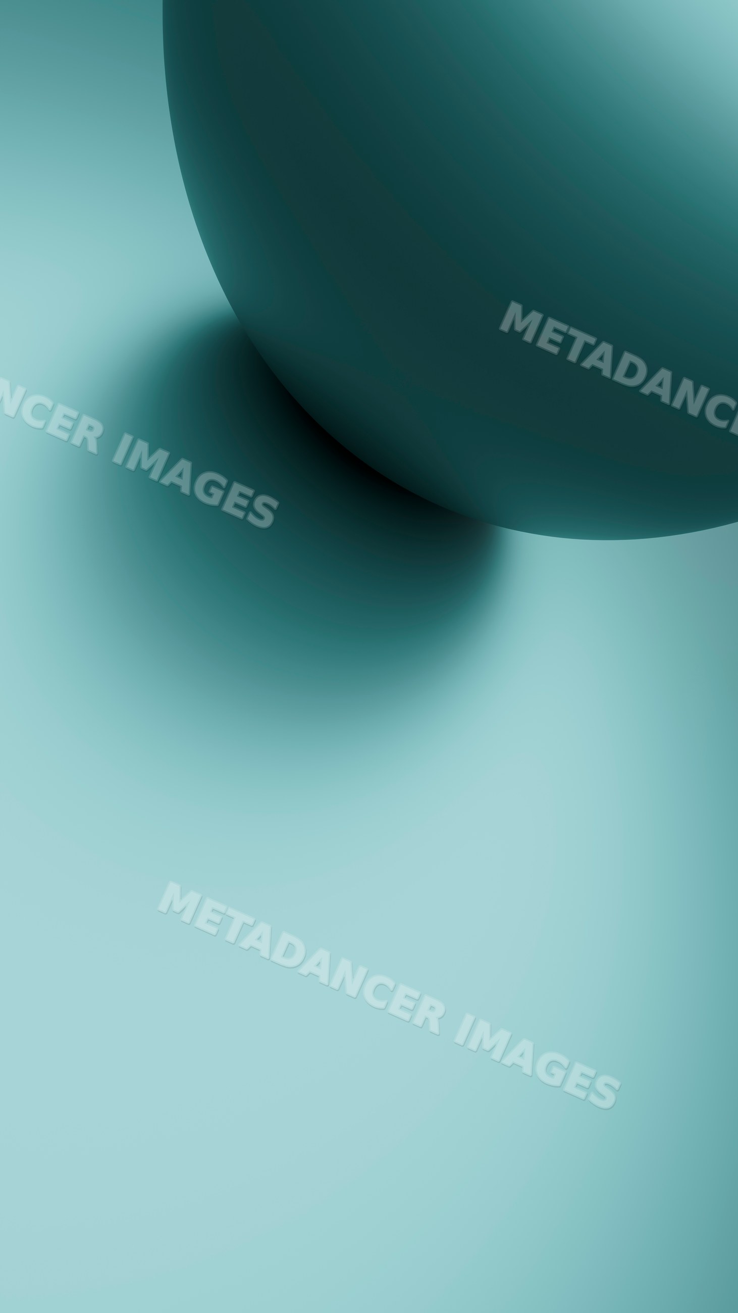 Blue 3d digital sphere casting soft shadow on gradient background