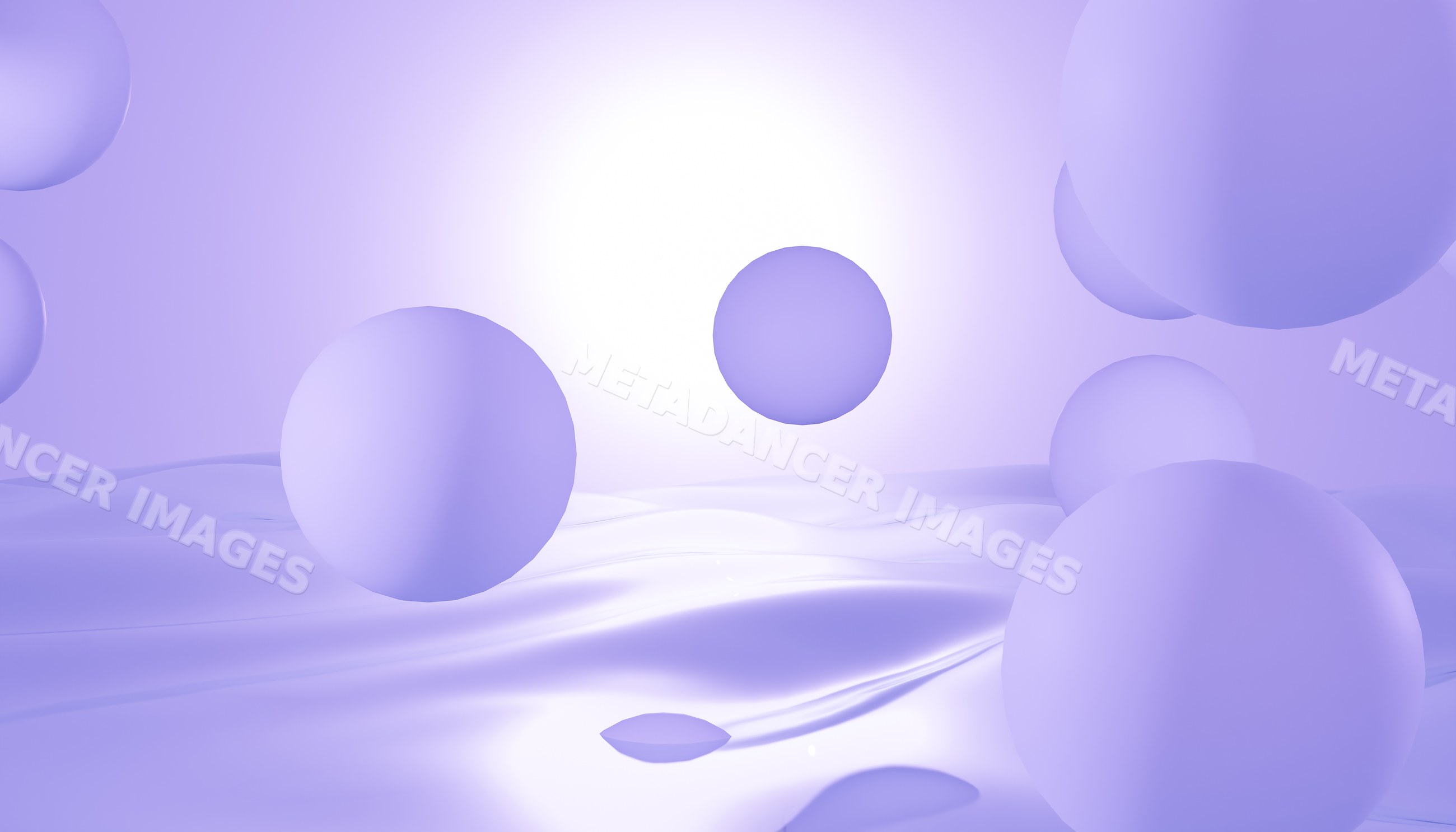 Abstract render background with floating purple spheres and smooth
