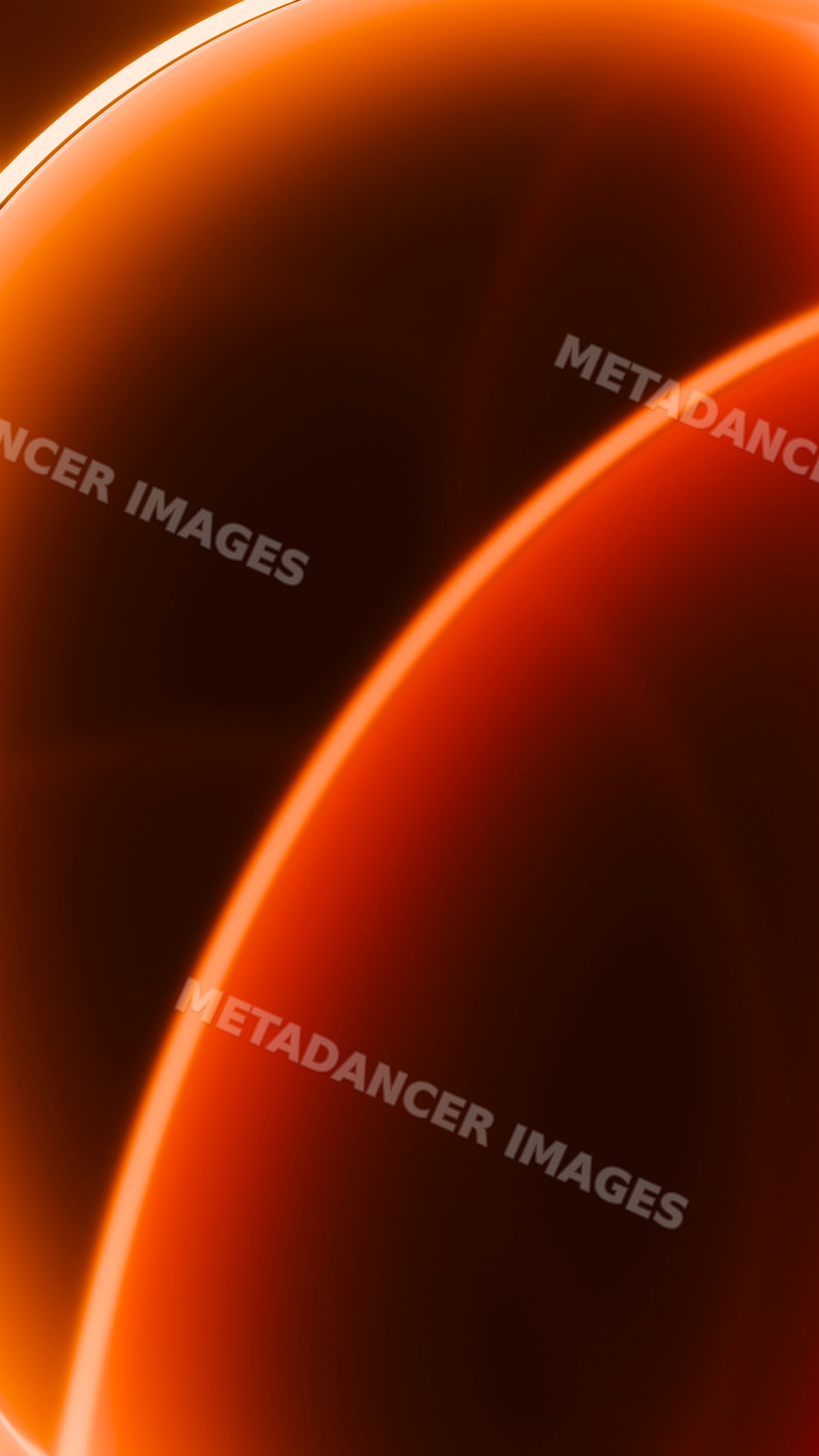 Abstract orange and red glowing digital illustration with curved