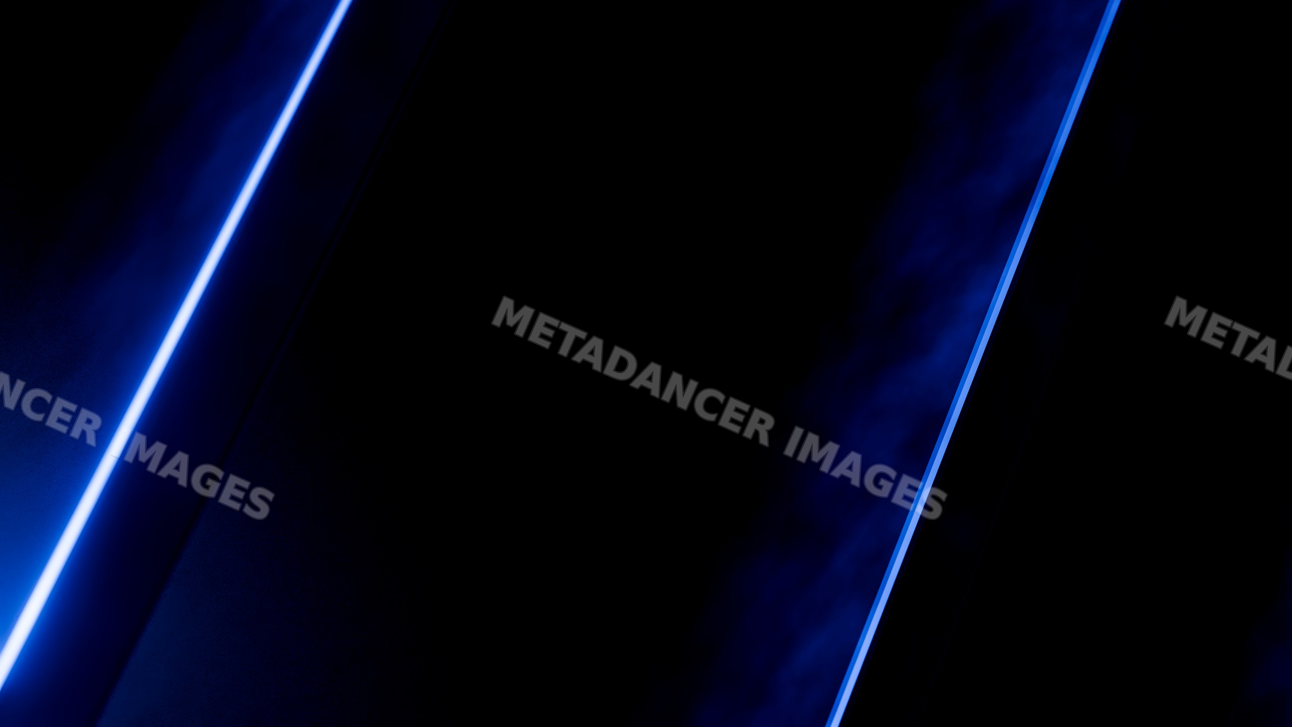 Blue neon glowing diagonal lines on dark background abstract