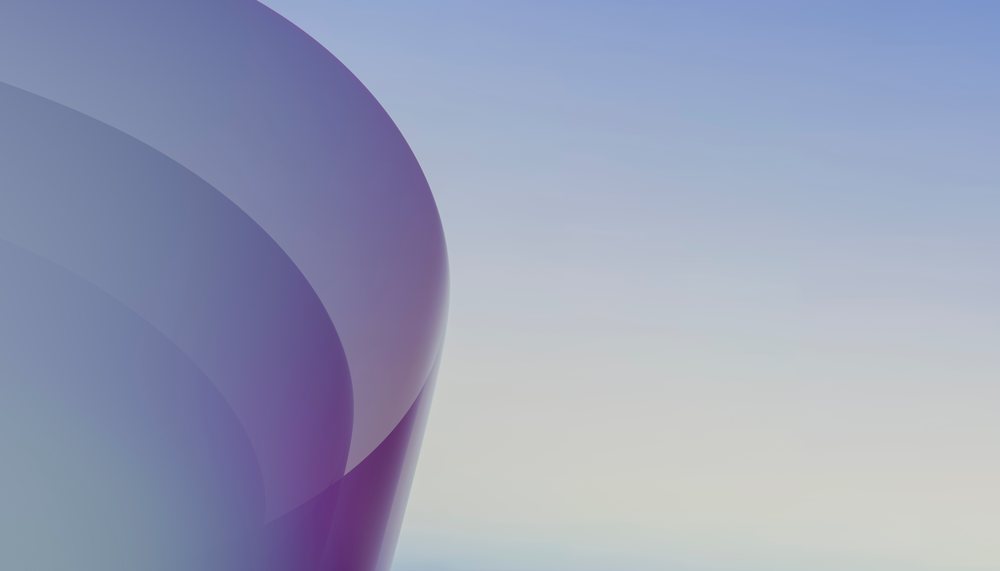 Abstract digital rendering with smooth curved purple and blue shapes