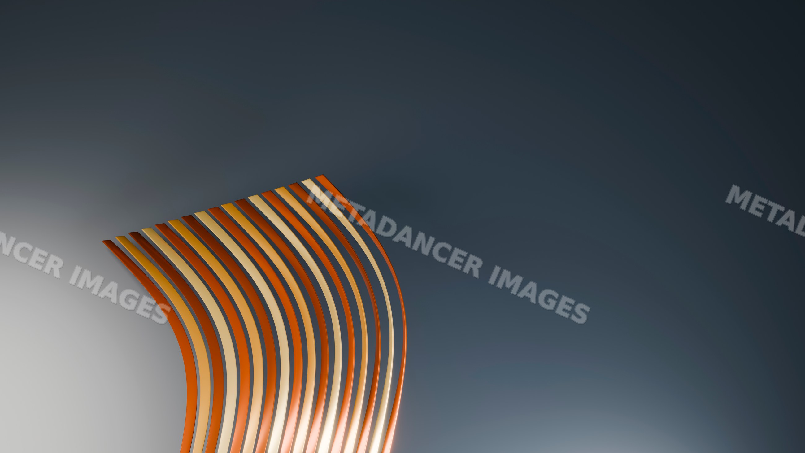 Abstract curved striped wave pattern in 3d digital illustration