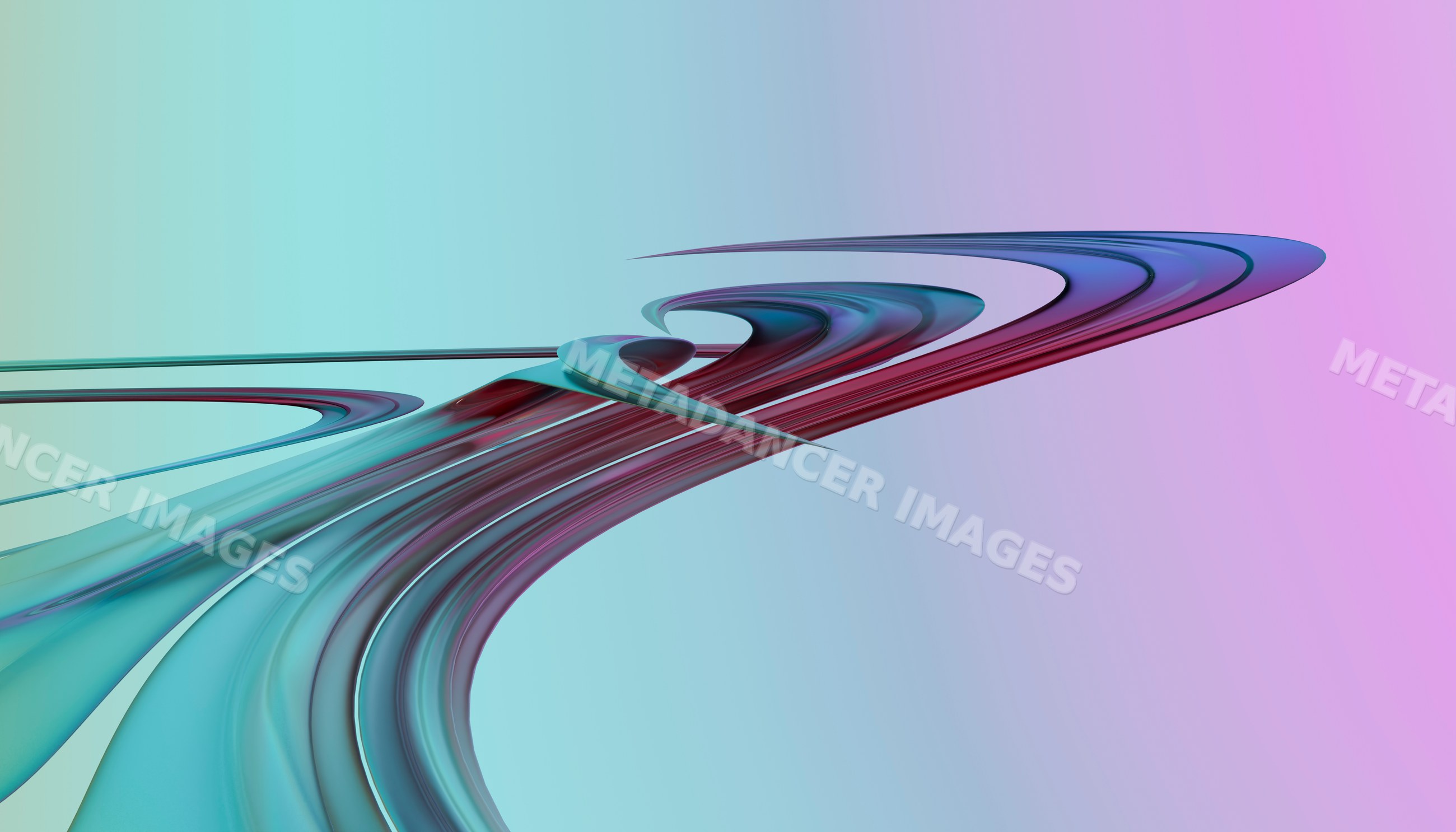 Abstract digital art with flowing blue and purple curved shapes