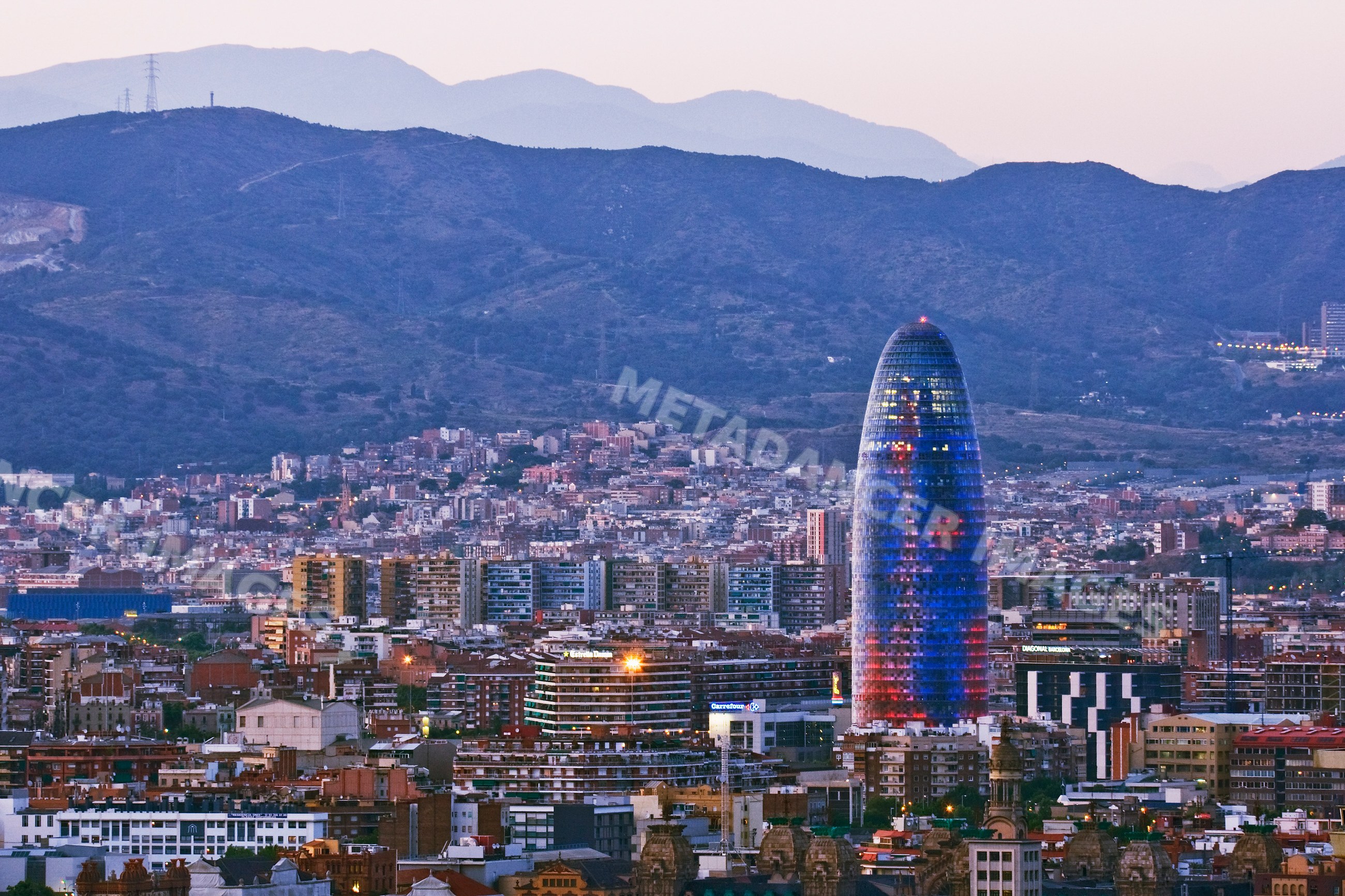 Agbar tower and cityscape