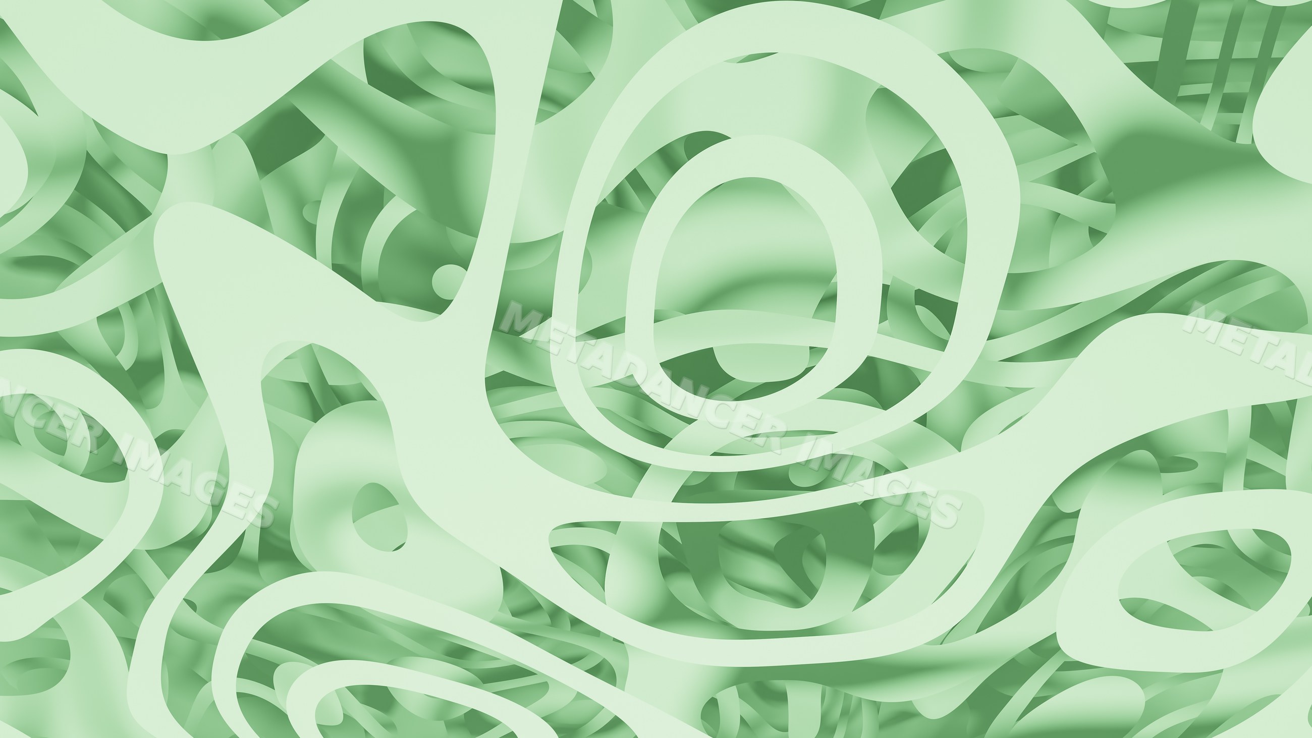 Abstract render of smooth organic green 3d shapes pattern