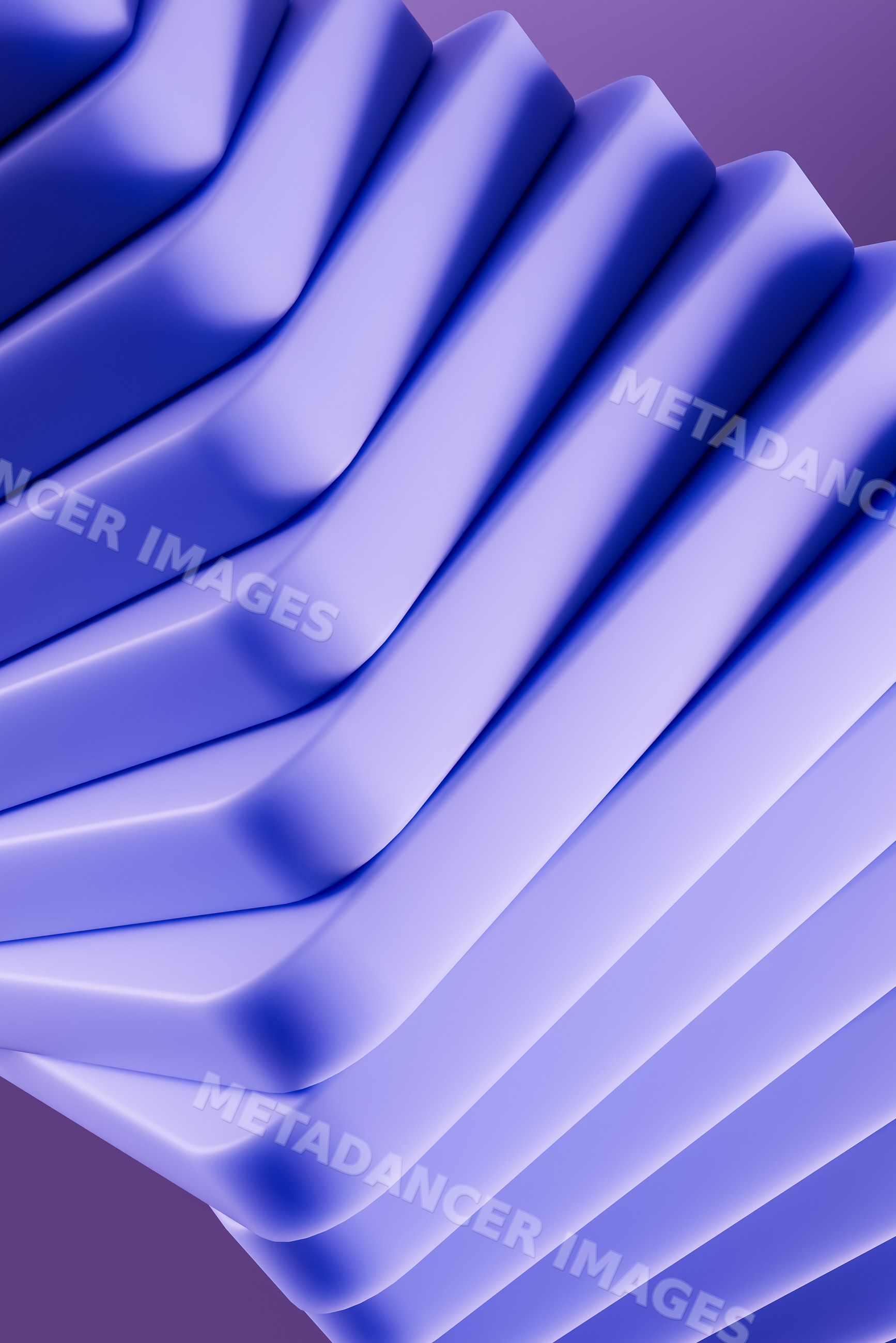Abstract 3d render of smooth blue and purple curved shapes