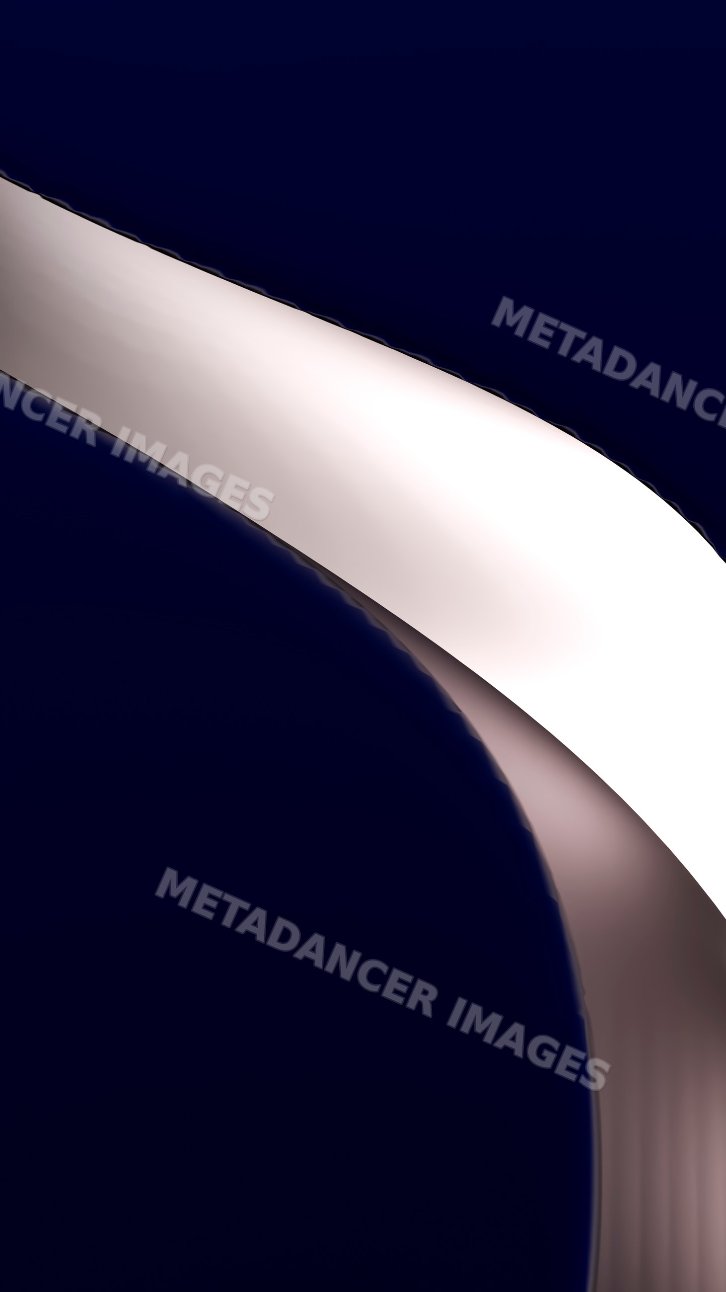 Curved shiny metal tube with reflective metallic surface