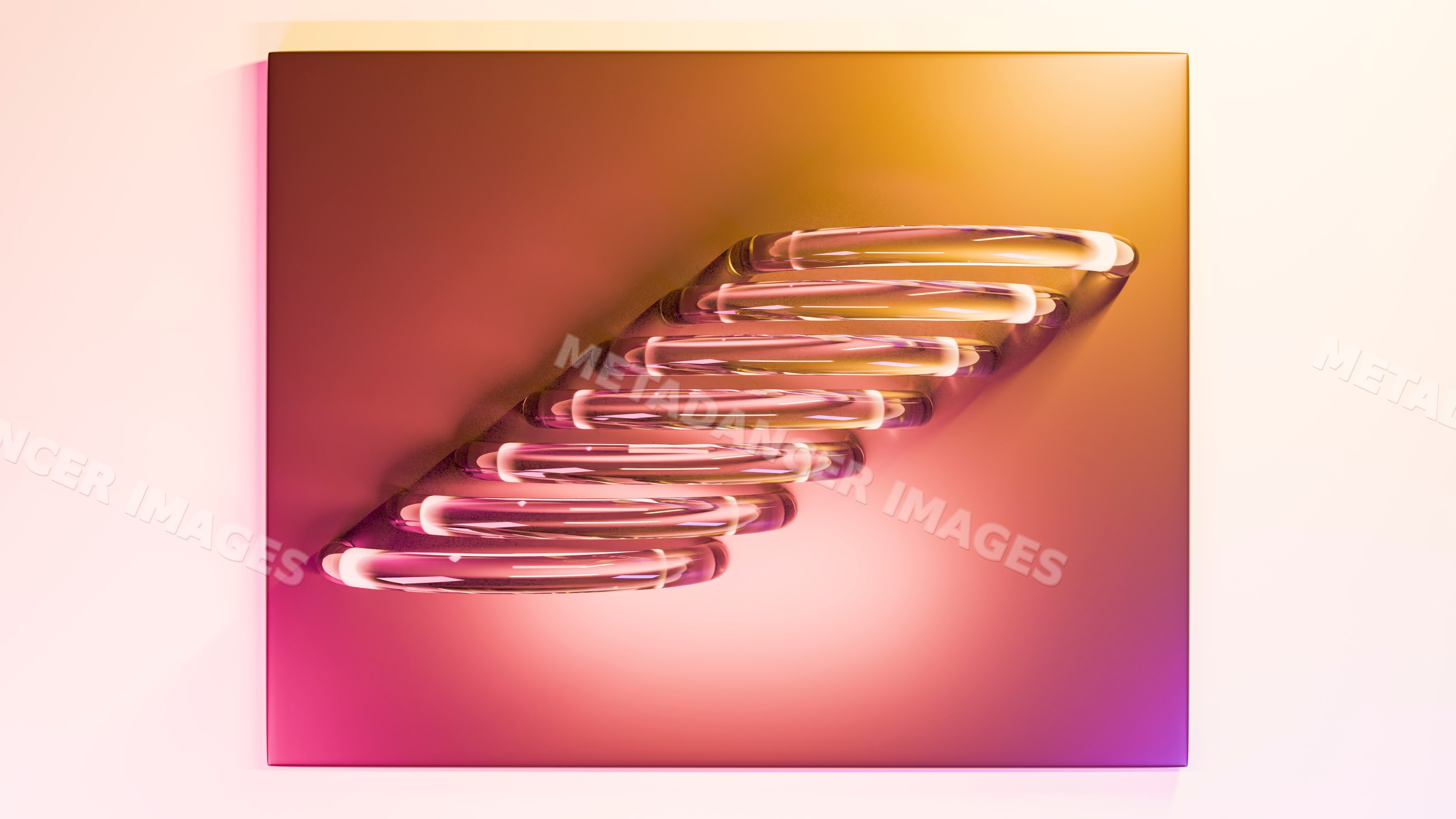 Abstract transparent glass spiral shape 3d illustration