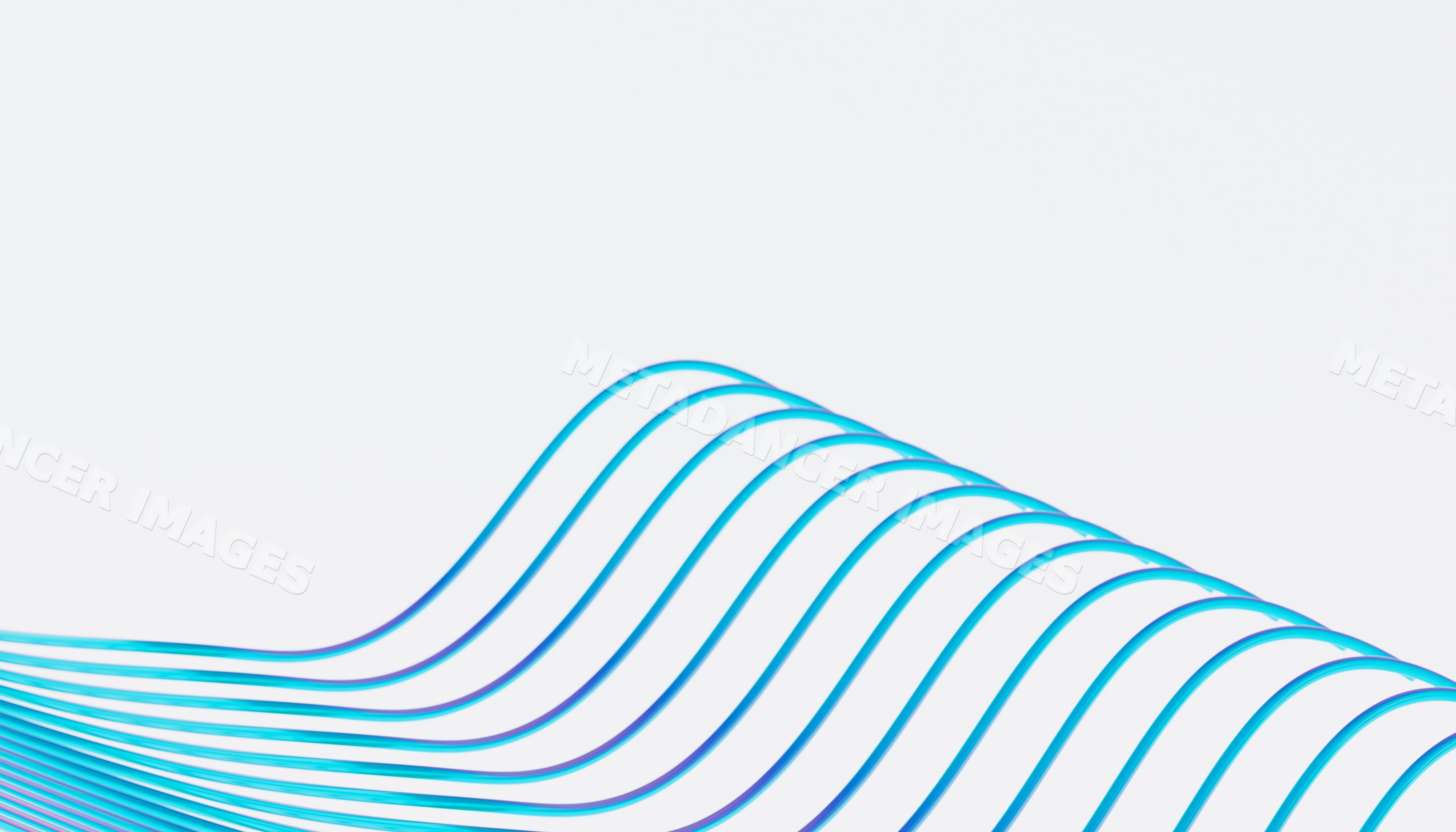 Blue curved lines forming an abstract wave pattern on light background