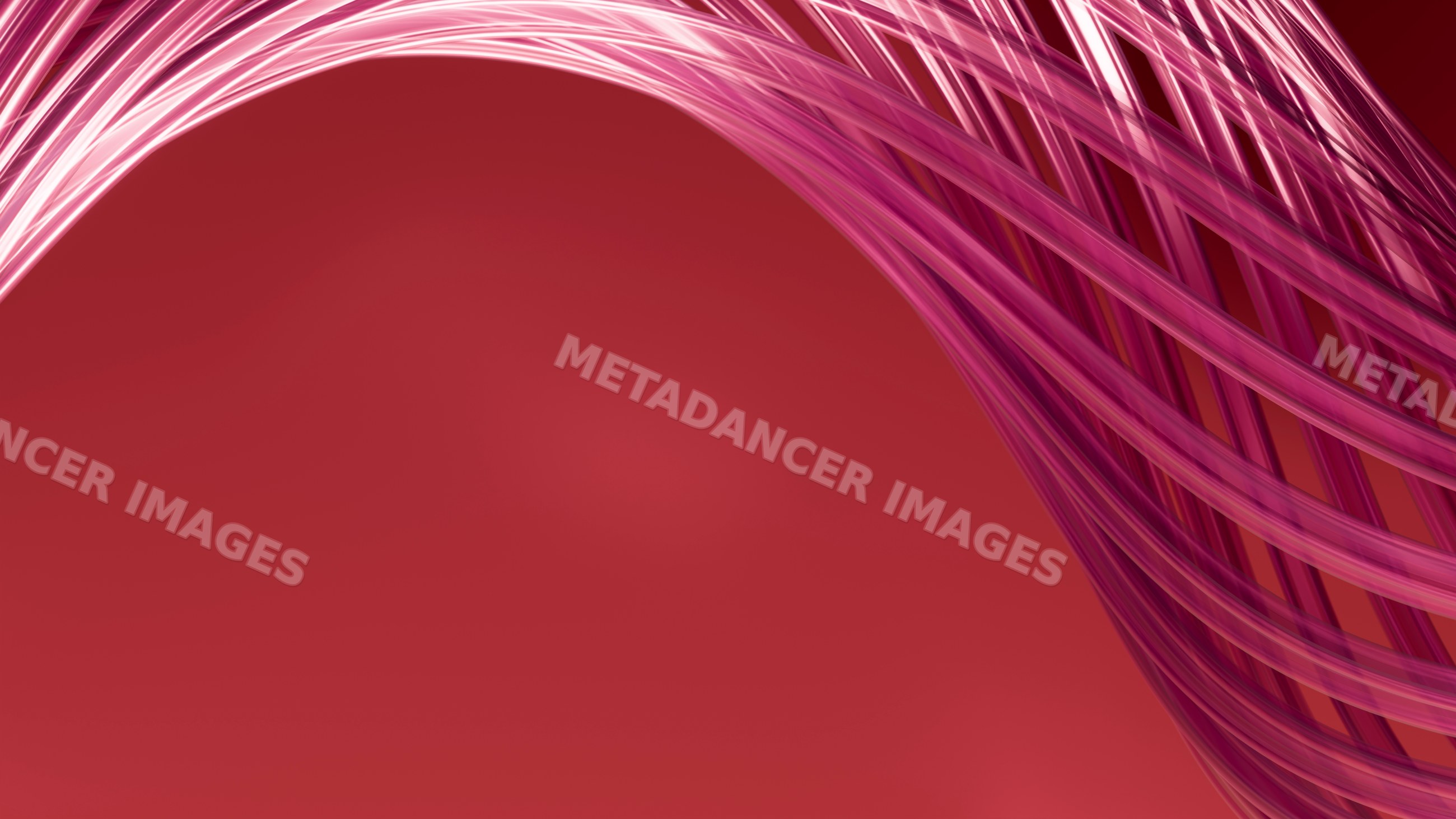 Abstract pink flowing lines on red background digital art