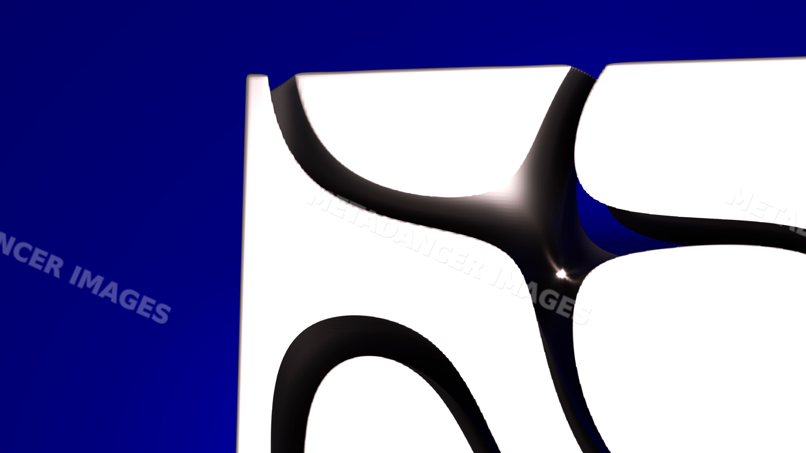Abstract white curved shapes with deep blue background