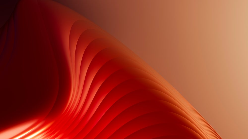Abstract red and orange layered wave digital illustration