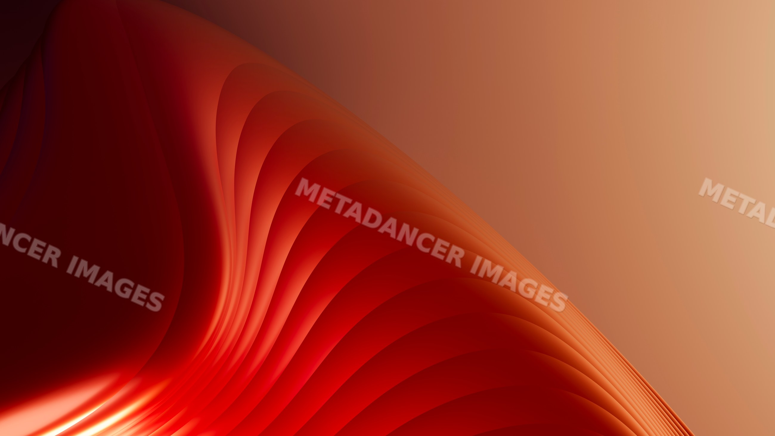 Abstract red and orange layered wave digital illustration