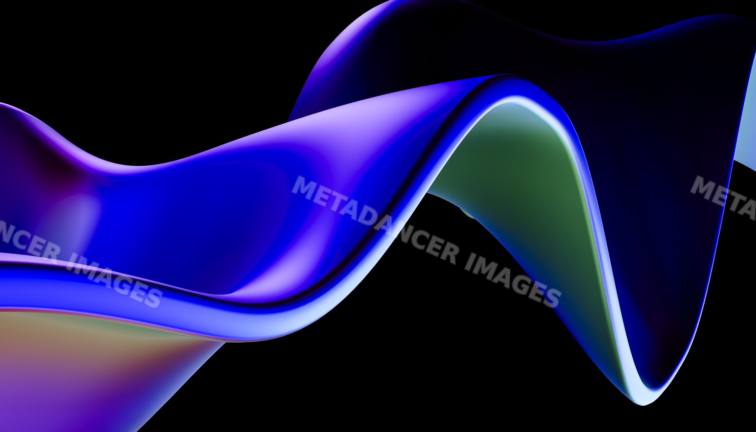 Abstract digital flowing wave with blue and purple gradients