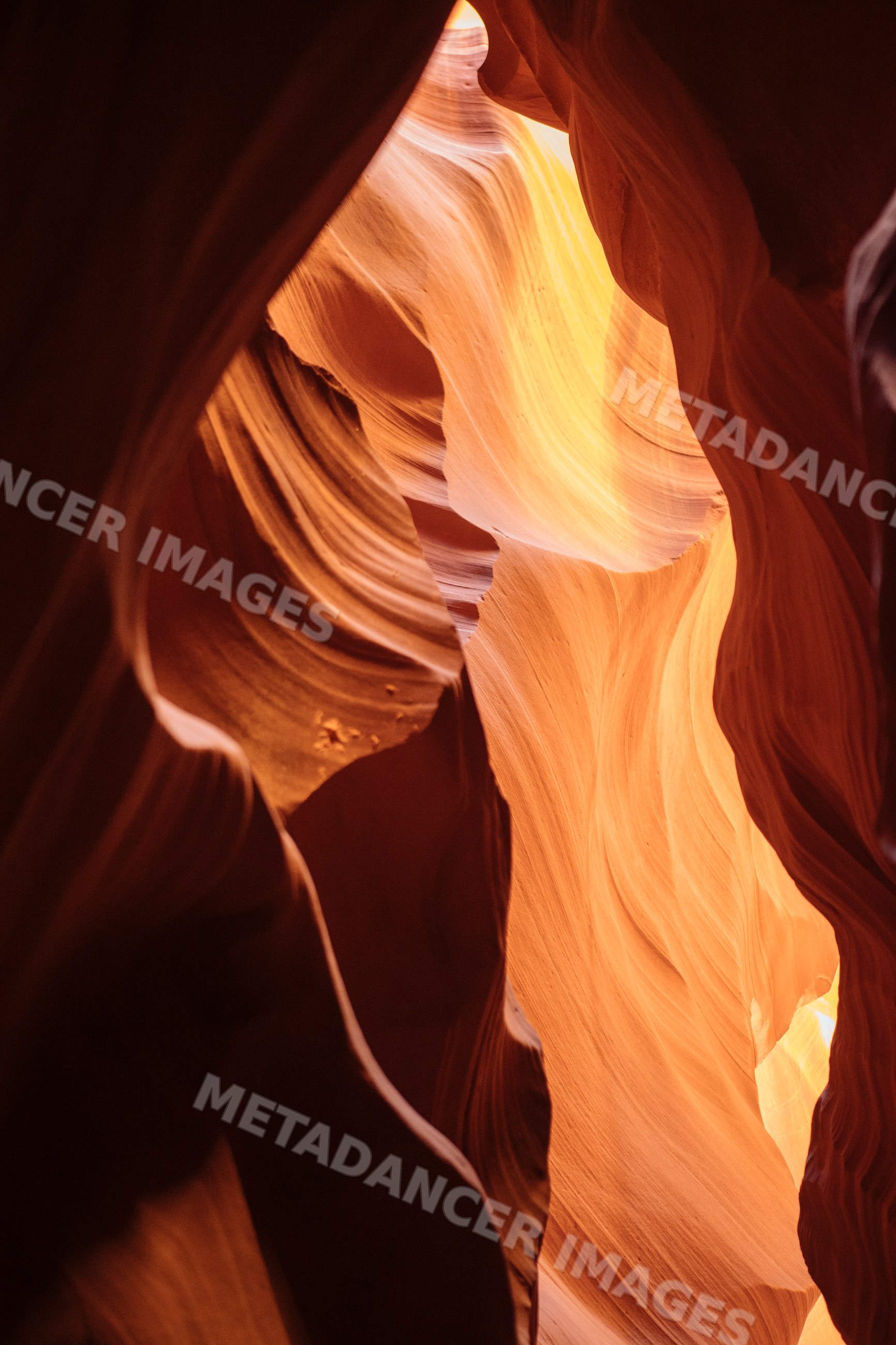 Antelope canyon sandstone rock formations in Navajo Land Arizona
