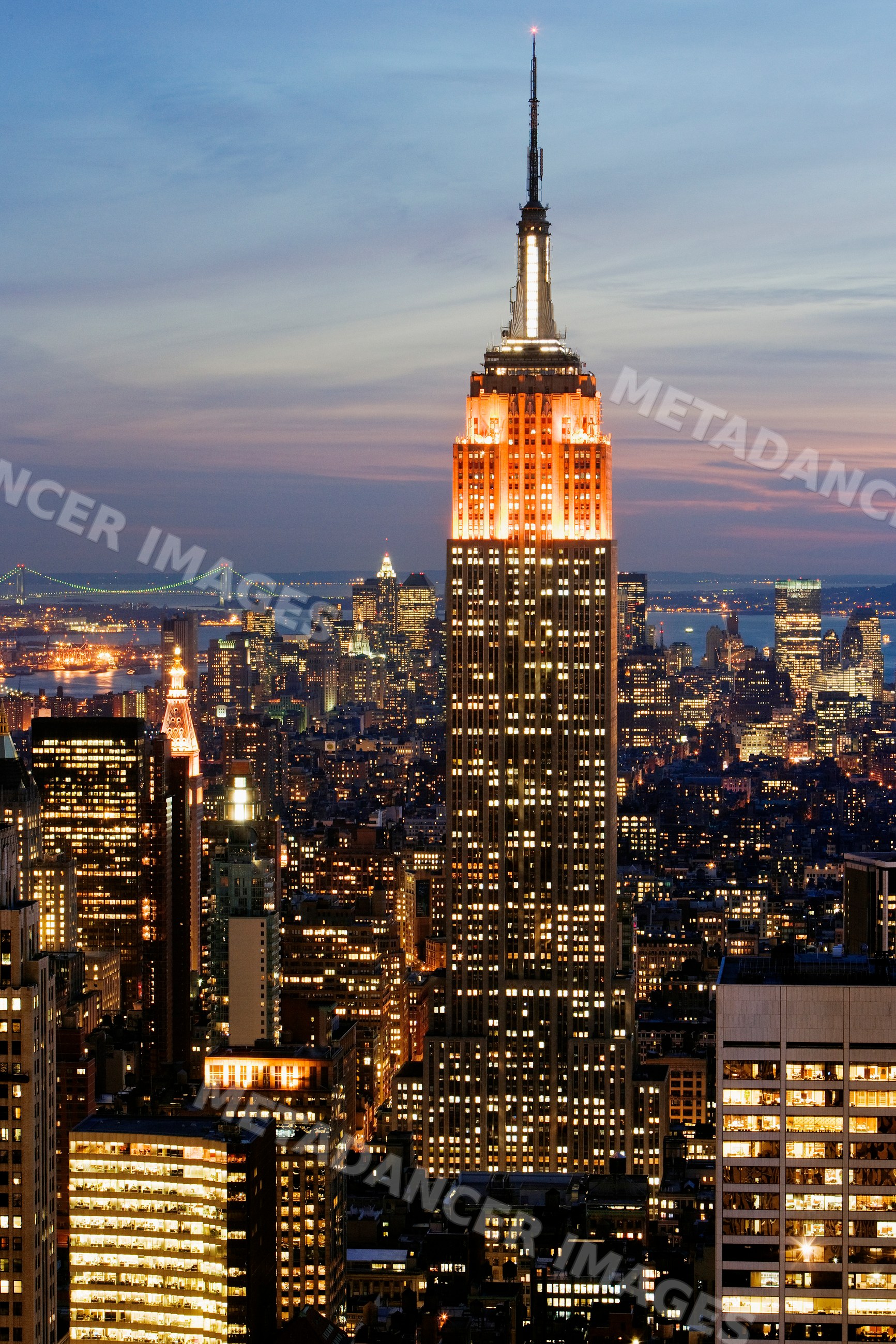 Empire state building illuminated