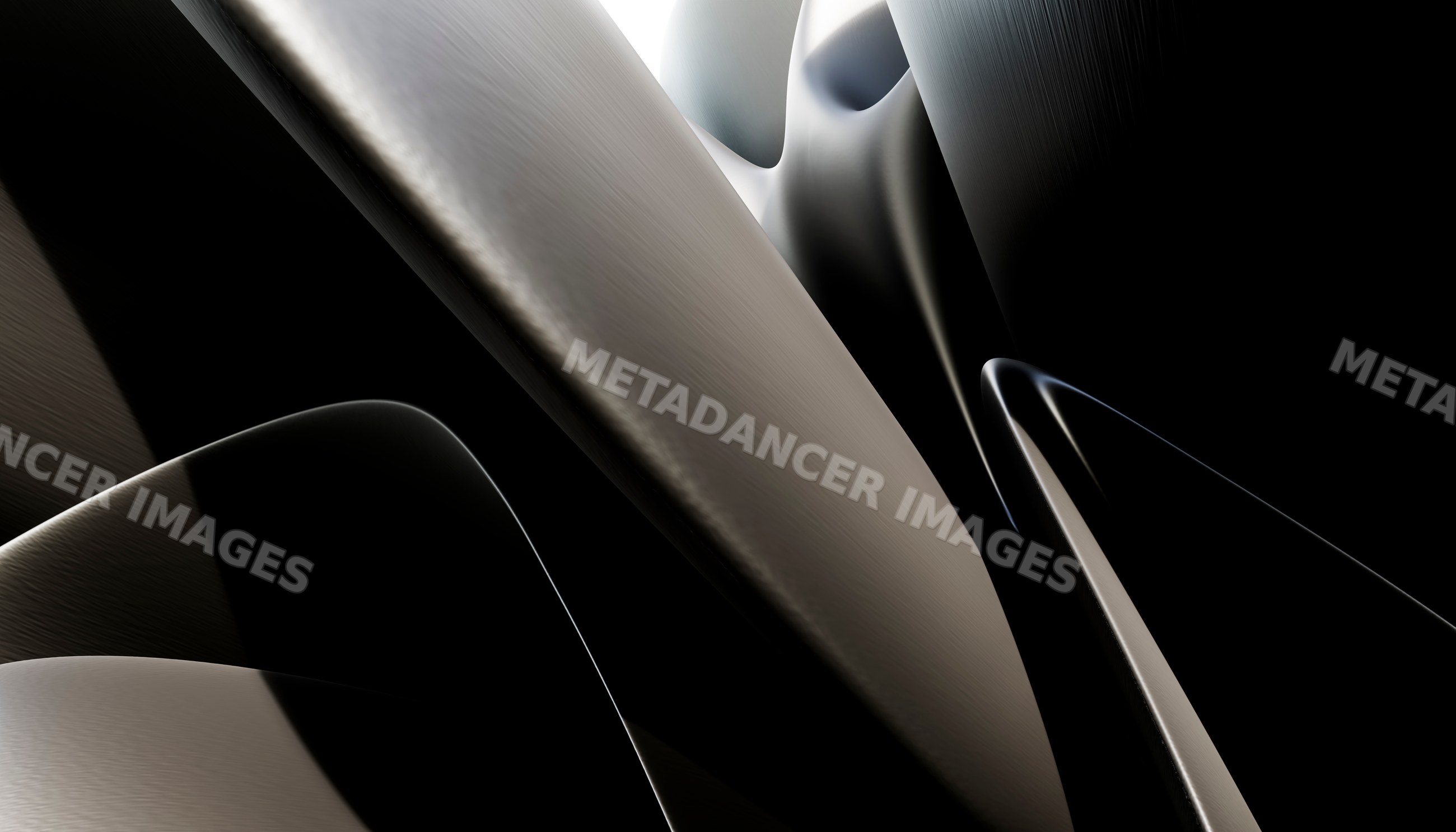 Abstract shiny curved metallic surfaces with smooth texture