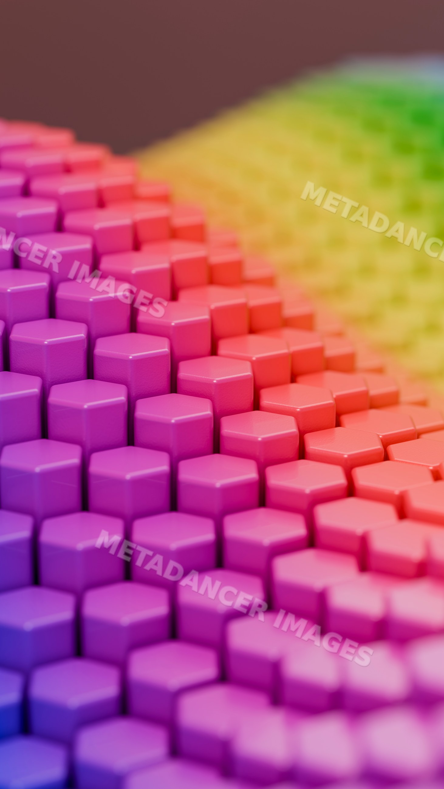 Colorful 3d hexagonal cubes