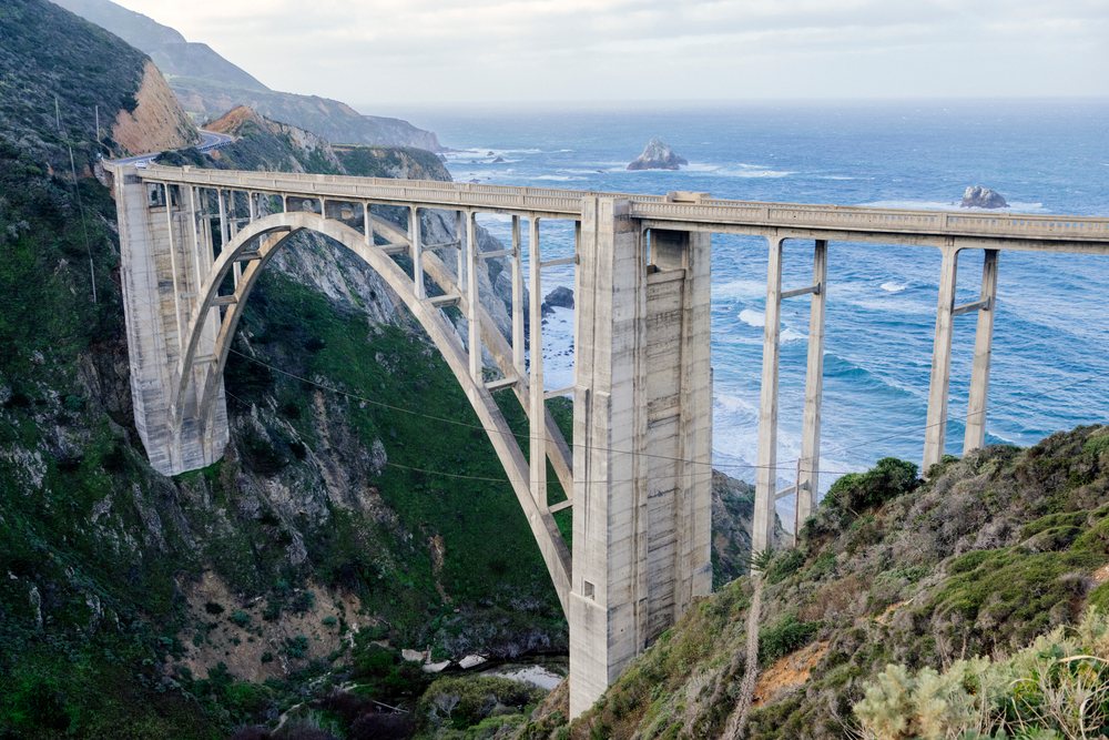 Bixby creek bridge spanning a coastal canyon along California's
