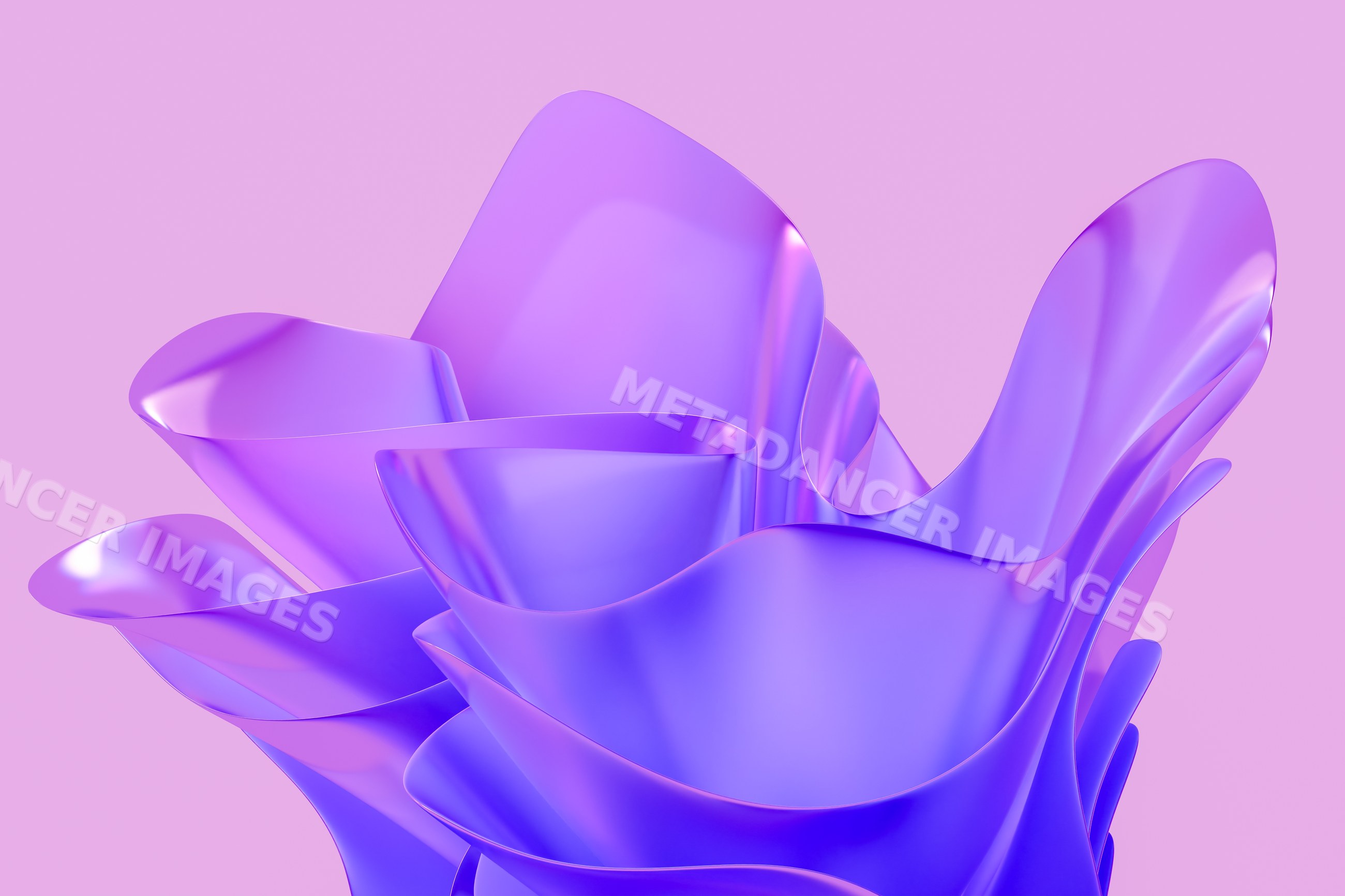 Abstract flowing purple shapes on lavender background