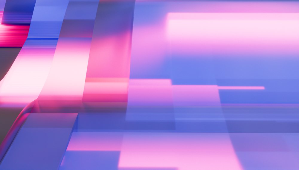 Abstract colorful geometric shapes with smooth pink and blue gradients