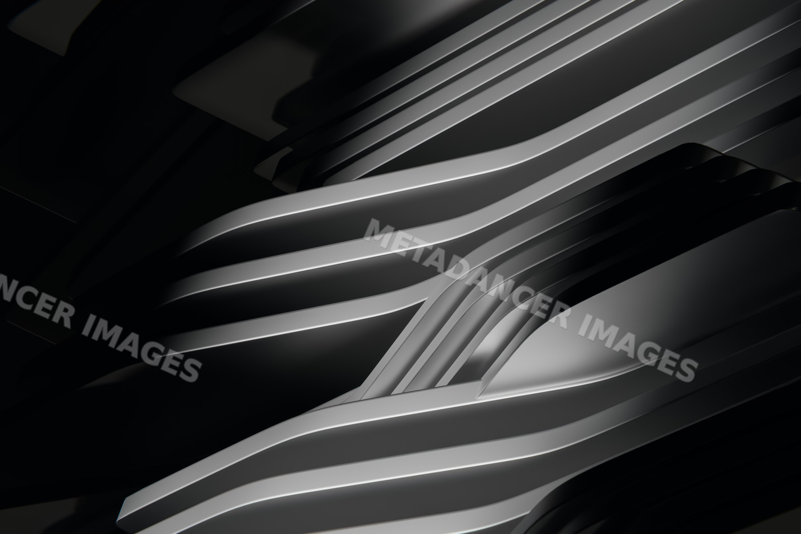 Abstract 3d render with smooth curved geometric shapes and layers