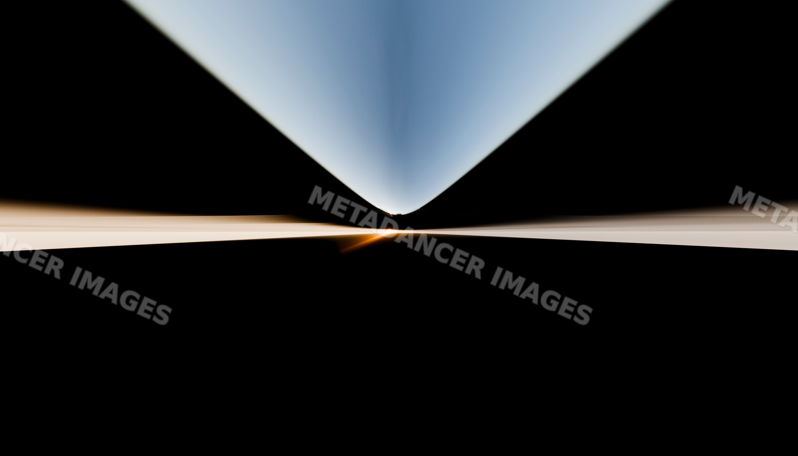 Abstract digital rendering with symmetrical gradient light beams