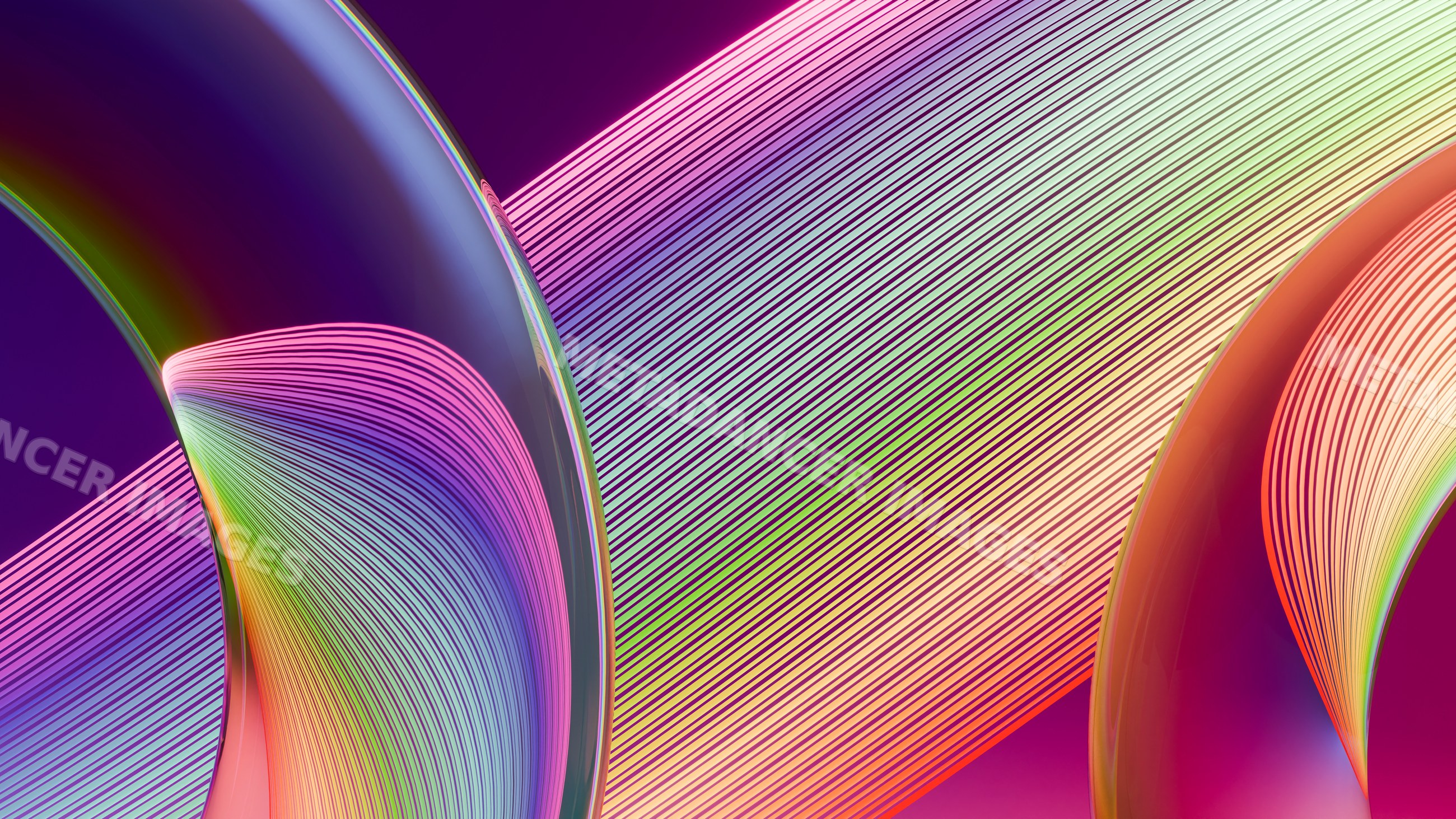 Colorful abstract digital illustration with curved lines and vibrant