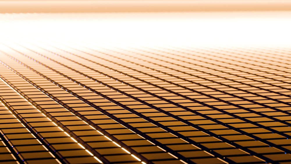 Rows of solar panels capturing sunlight for renewable energy