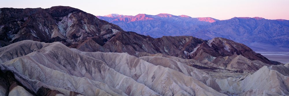 Badlands landscape in death valley california